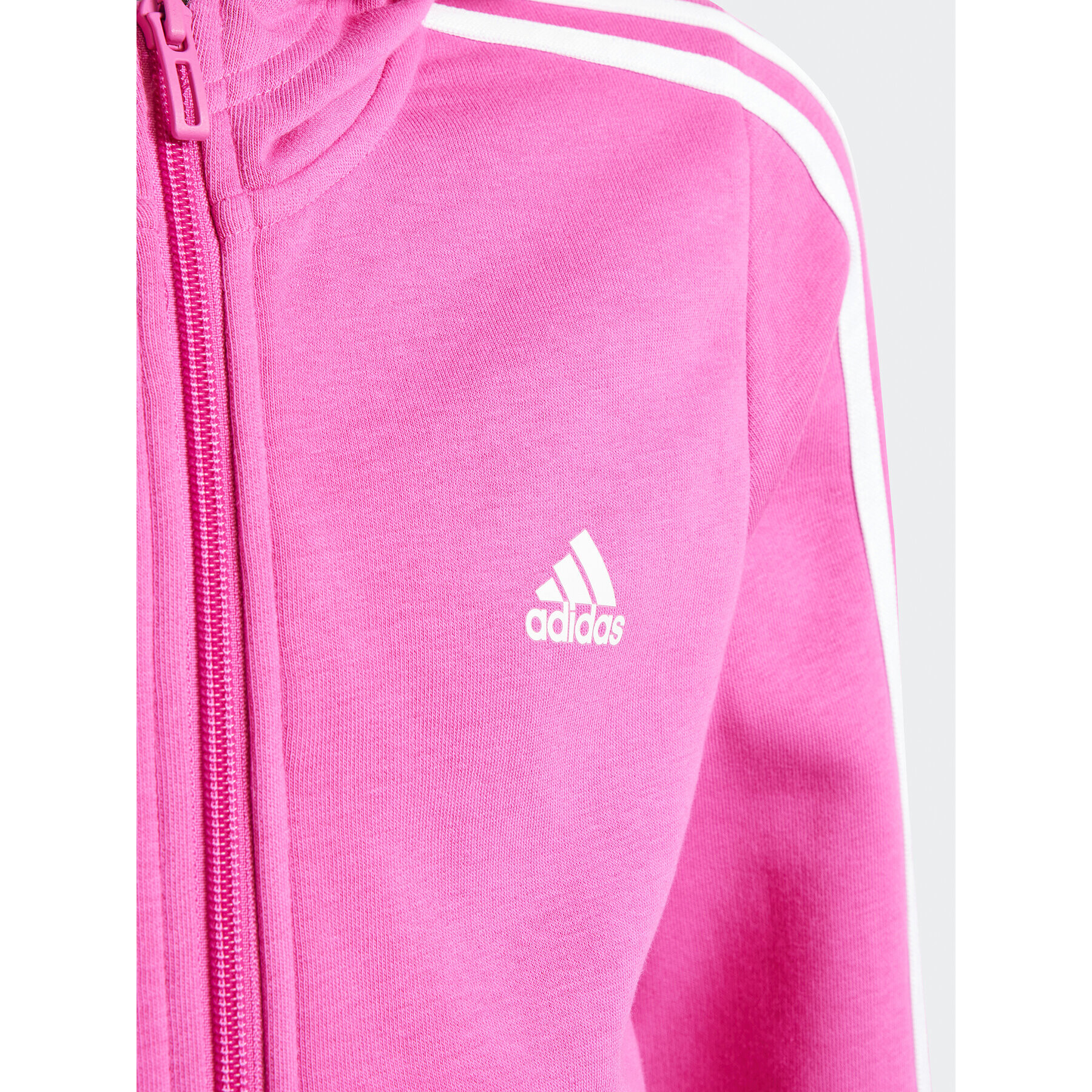 adidas Mikina Essentials 3-Stripes IJ6224 Růžová Slim Fit - Pepit.cz