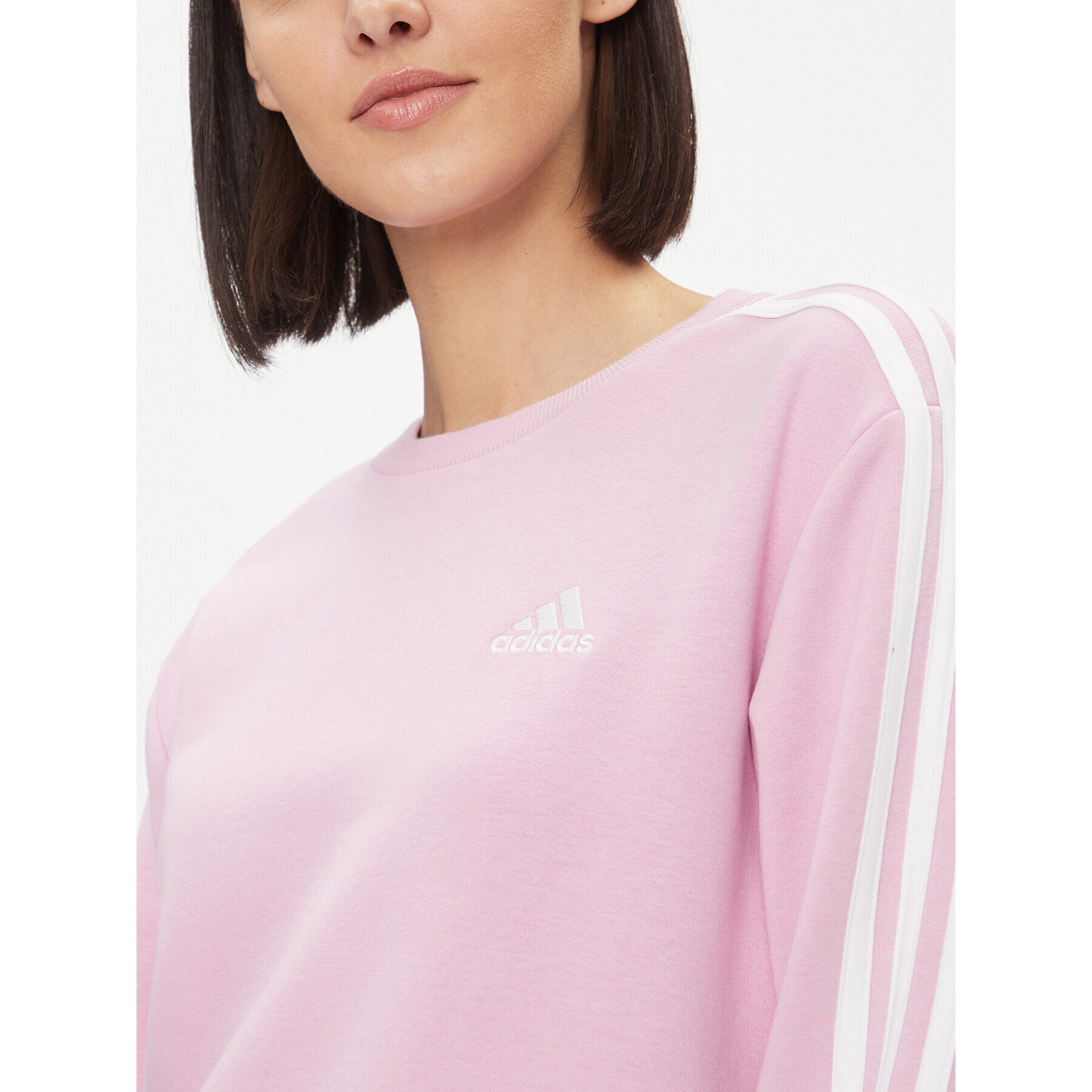 adidas Mikina Essentials 3-Stripes IM0213 Růžová Regular Fit - Pepit.cz