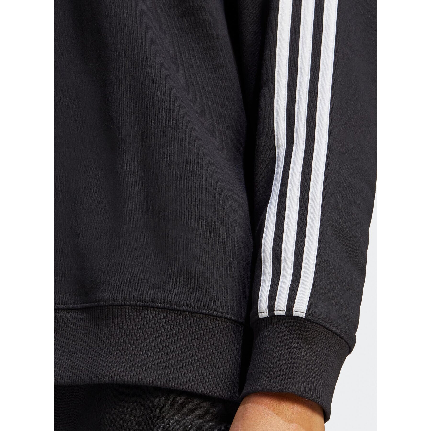 adidas Mikina Essentials 3-Stripes Sweatshirt IC8766 Černá Loose Fit - Pepit.cz