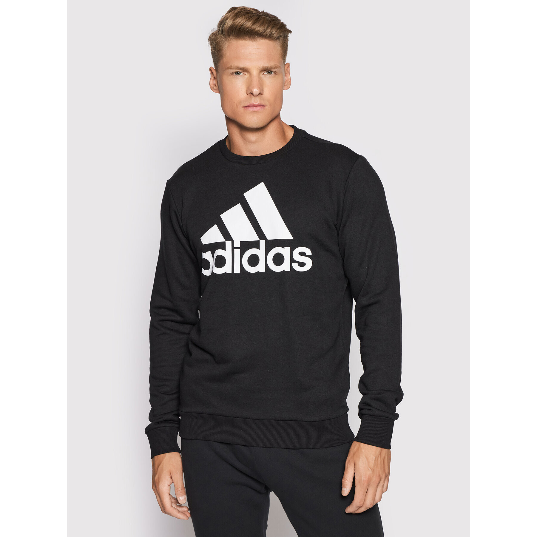 adidas Mikina Essentials Big Logo GK9076 Černá Regular Fit - Pepit.cz