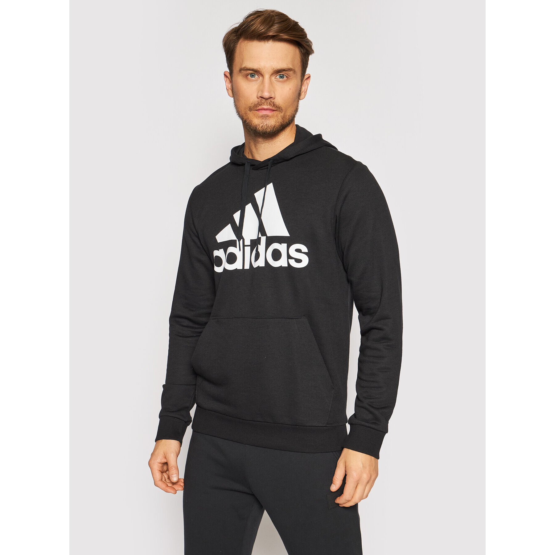 adidas Mikina Essentials Big Logo GK9540 Černá Regular Fit - Pepit.cz