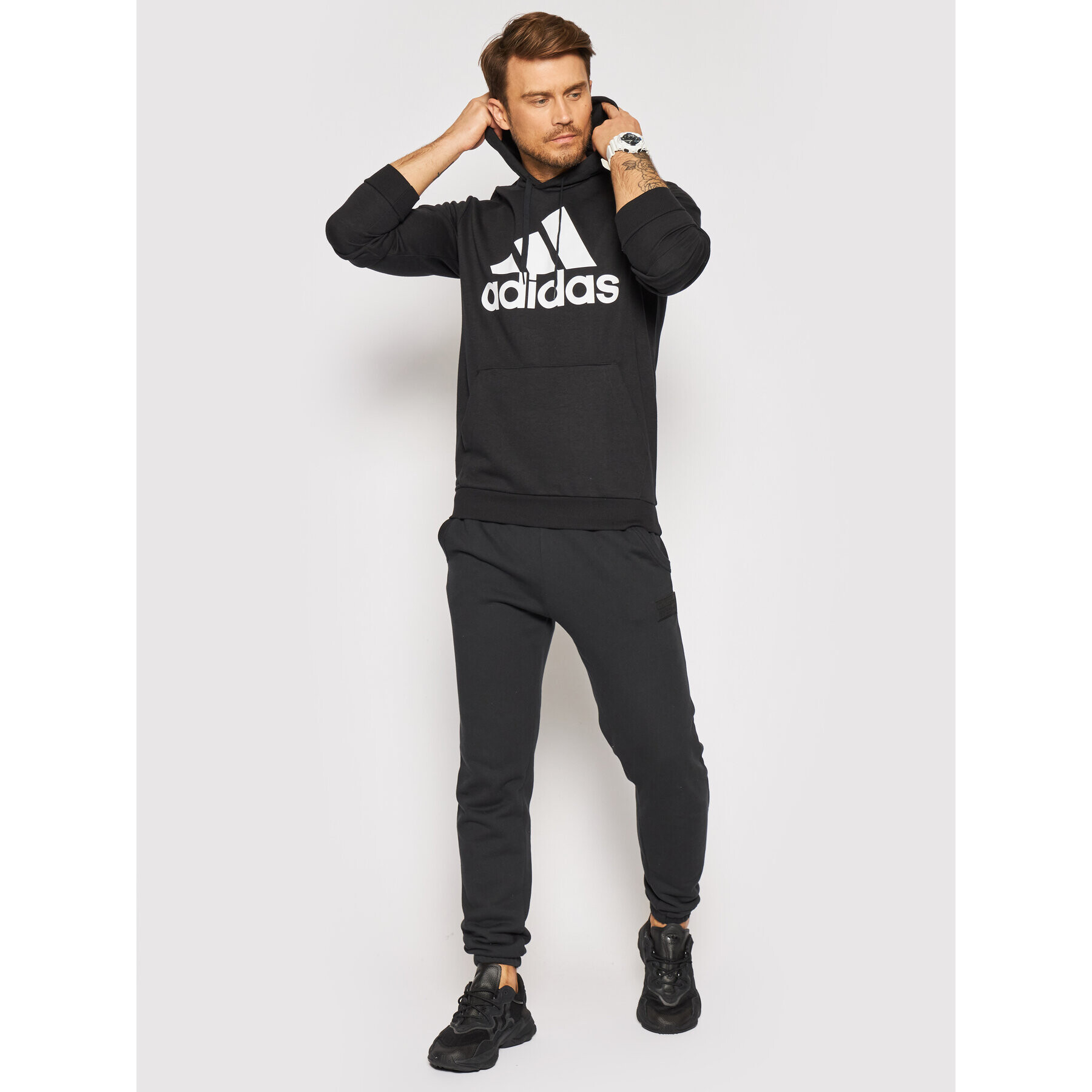 adidas Mikina Essentials Big Logo GK9540 Černá Regular Fit - Pepit.cz