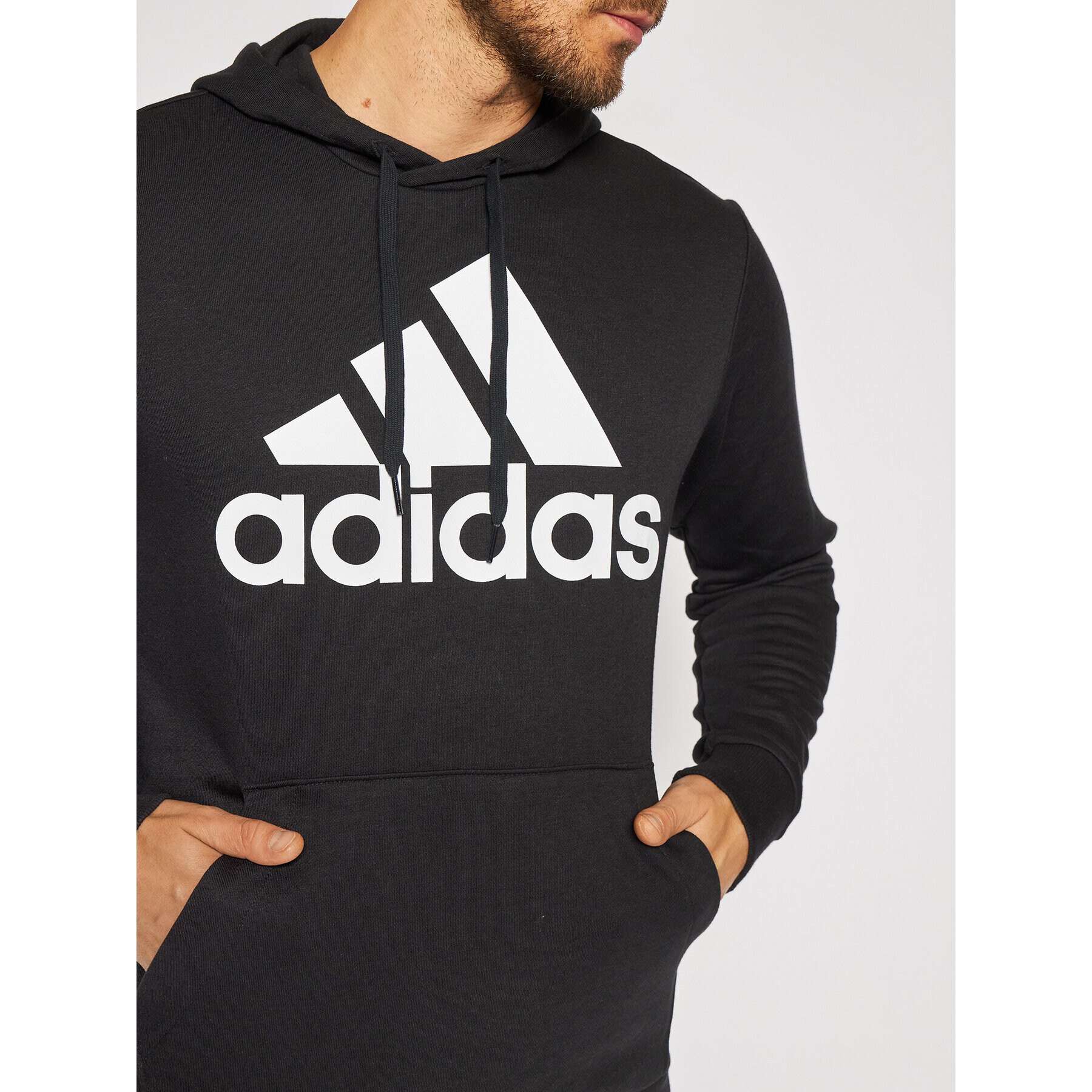 adidas Mikina Essentials Big Logo GK9540 Černá Regular Fit - Pepit.cz