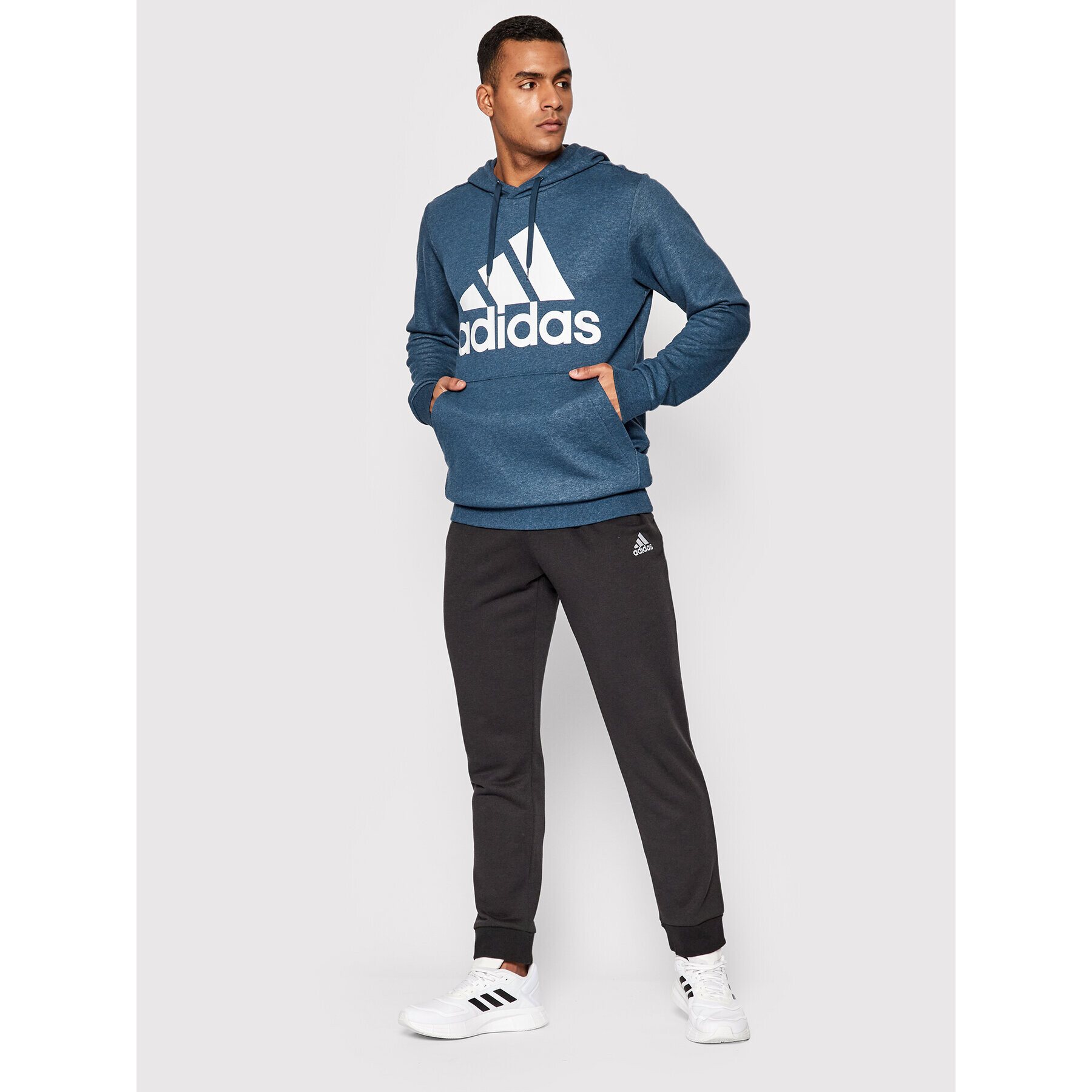 adidas Mikina Essentials Big Logo GM6965 Tmavomodrá Regular Fit - Pepit.cz