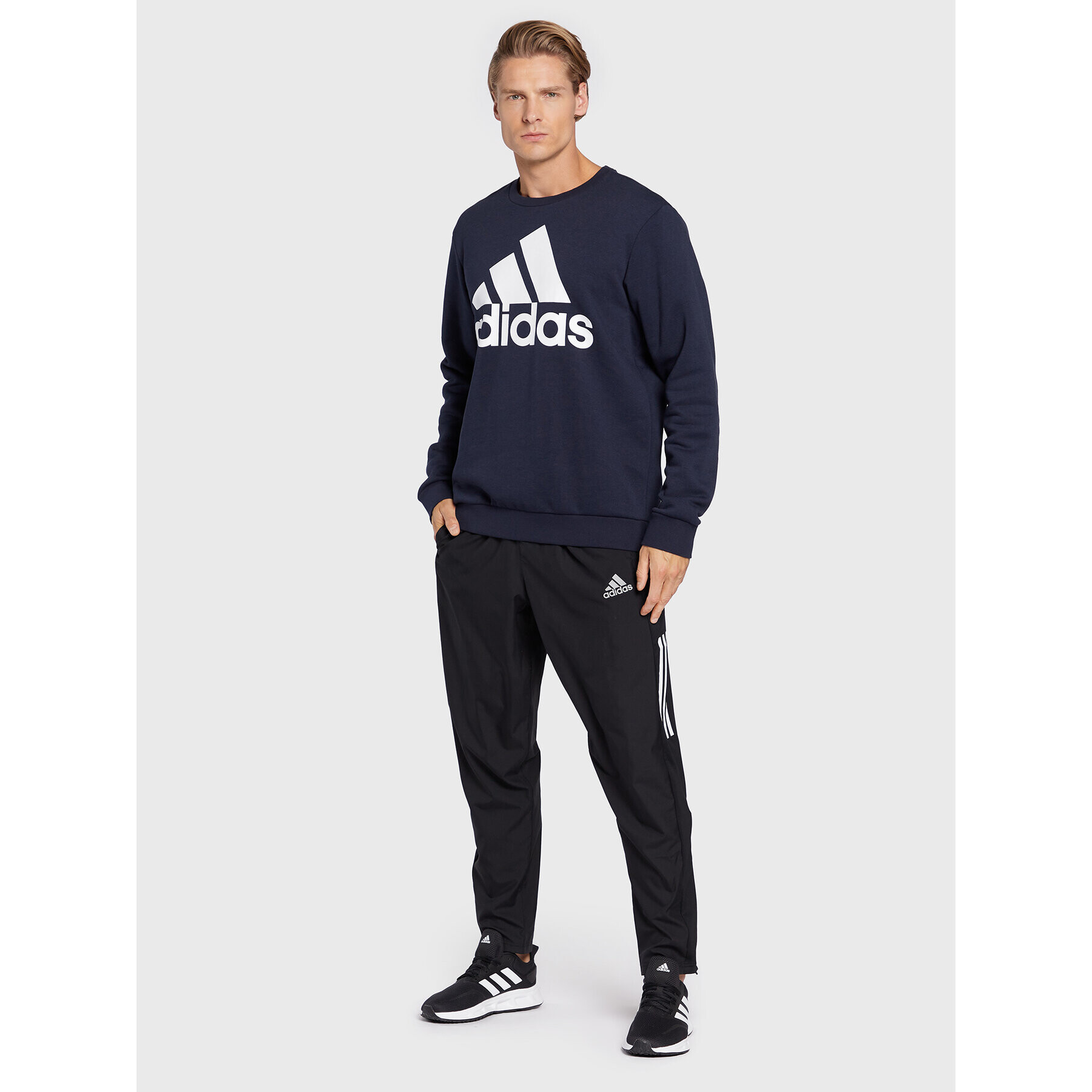 adidas Mikina Essentials Big Logo HL2298 Tmavomodrá Regular Fit - Pepit.cz