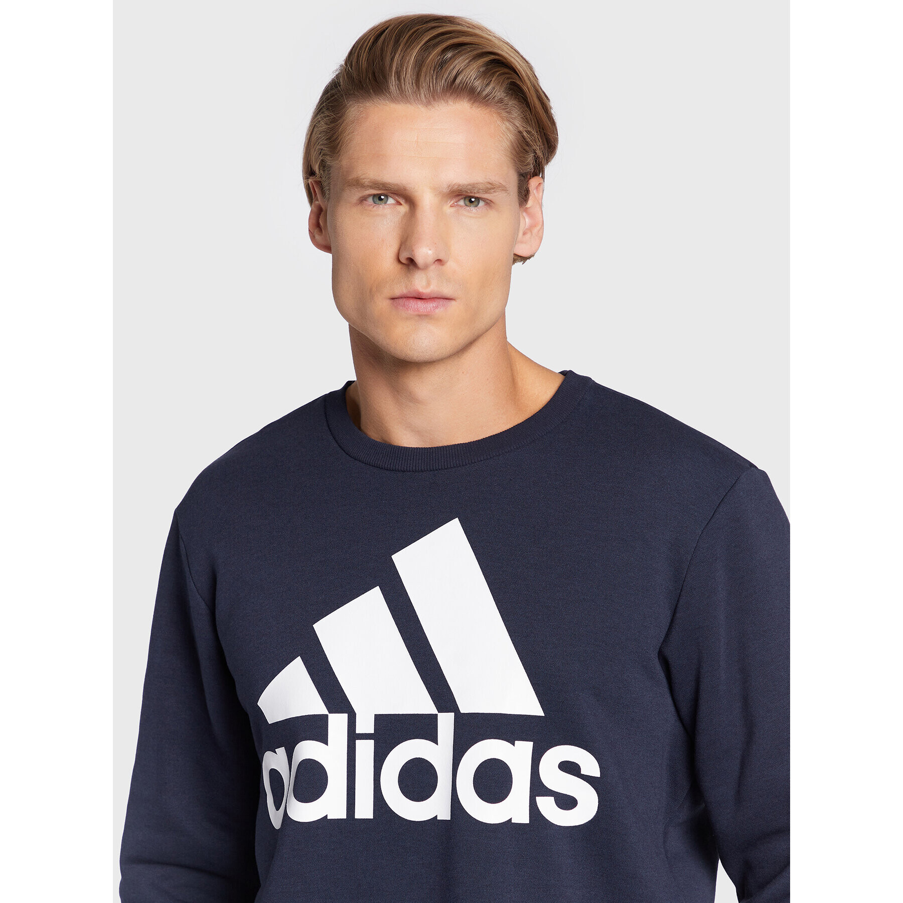 adidas Mikina Essentials Big Logo HL2298 Tmavomodrá Regular Fit - Pepit.cz