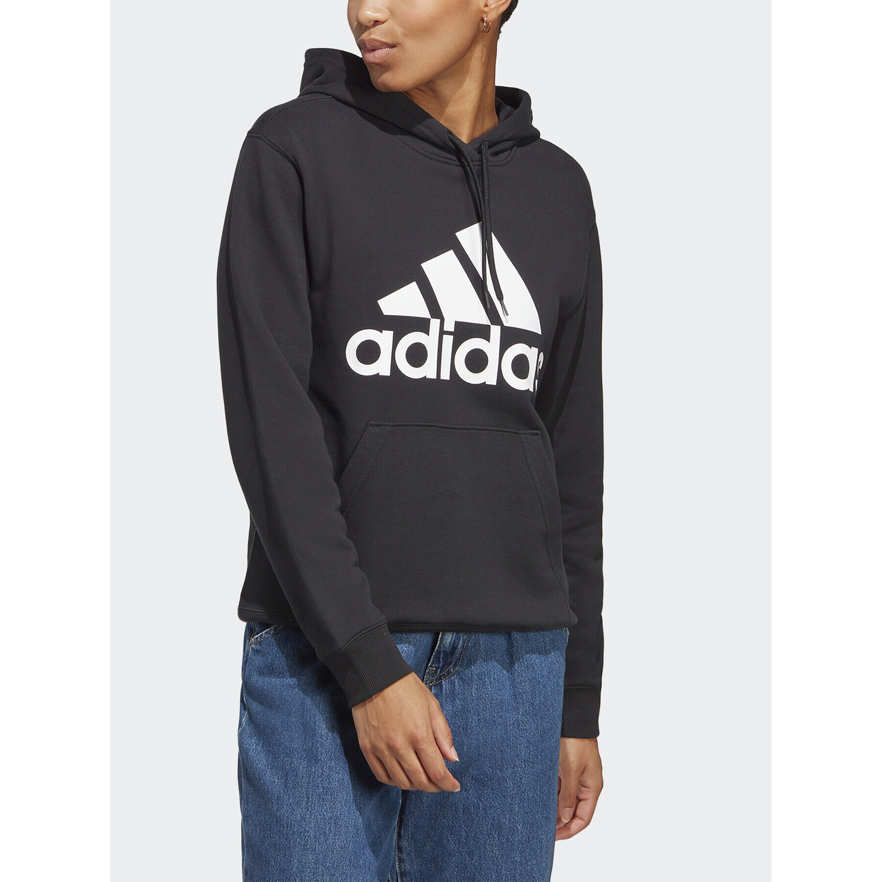 adidas Mikina Essentials Big Logo IC6895 Černá Regular Fit - Pepit.cz