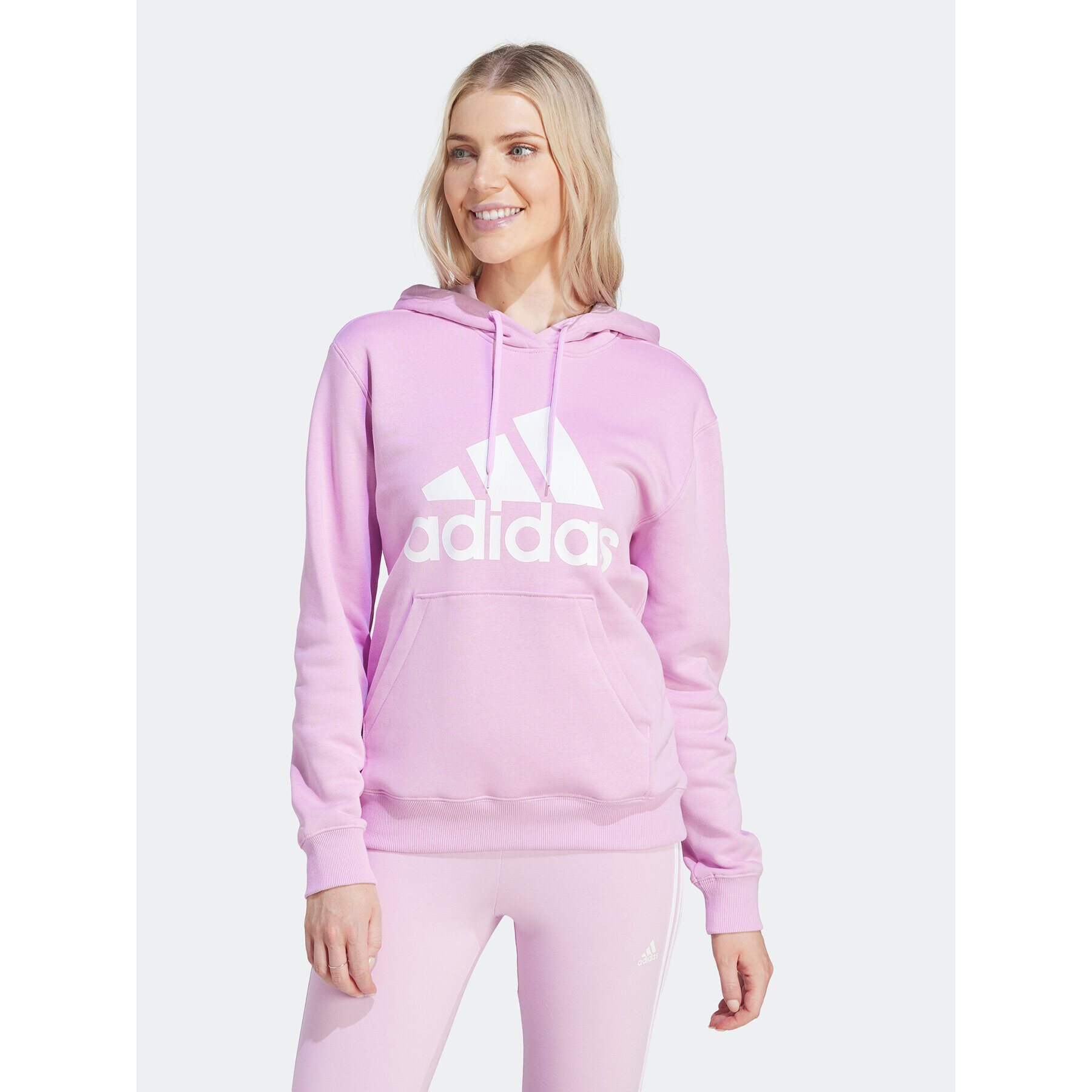 adidas Mikina Essentials Big Logo Regular IM0260 Růžová Regular Fit - Pepit.cz