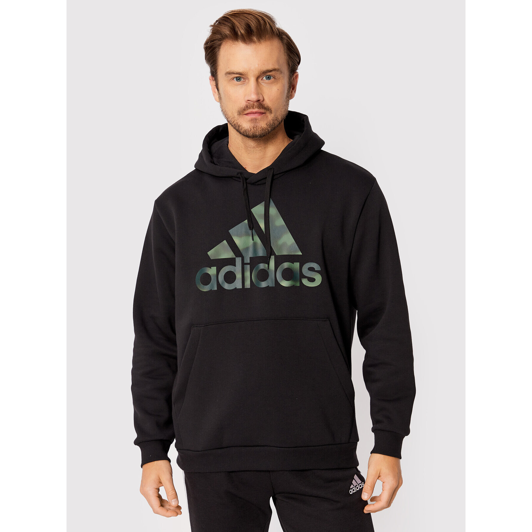 adidas Mikina Essentials Camo Print HL6933 Černá Loose Fit - Pepit.cz