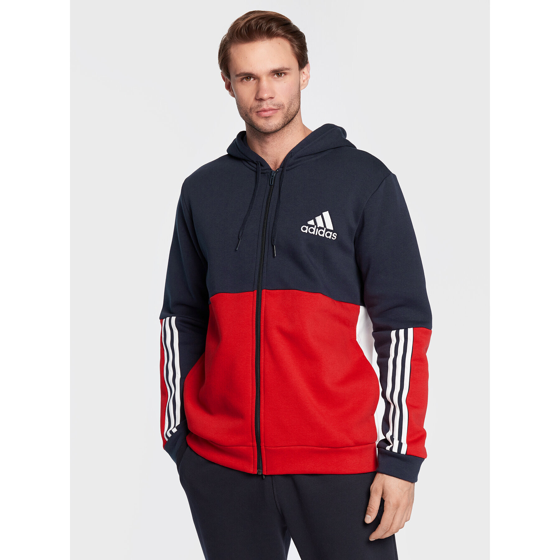 adidas Mikina Essentials Colorblock Fleece HK2880 Barevná Regular Fit - Pepit.cz