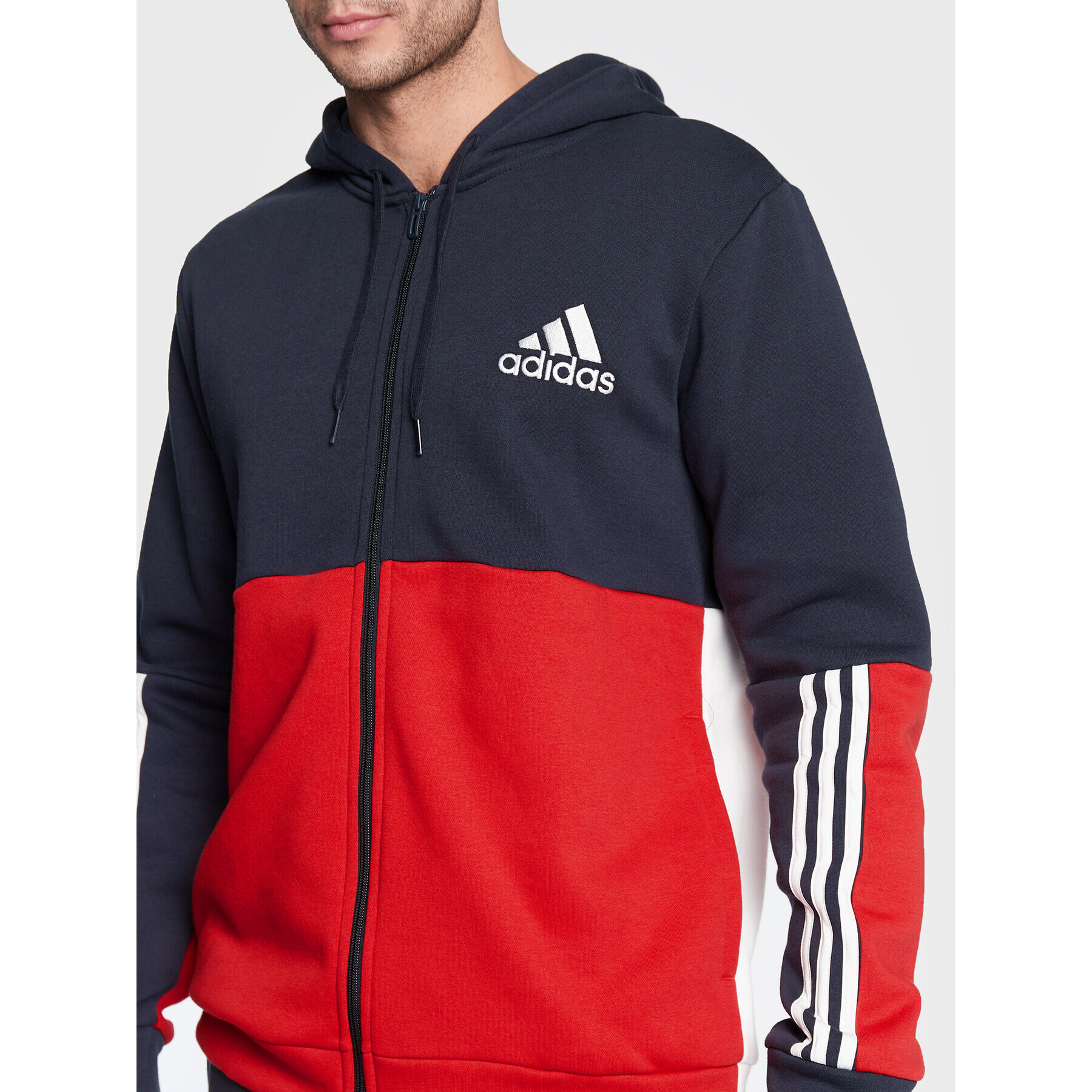 adidas Mikina Essentials Colorblock Fleece HK2880 Barevná Regular Fit - Pepit.cz