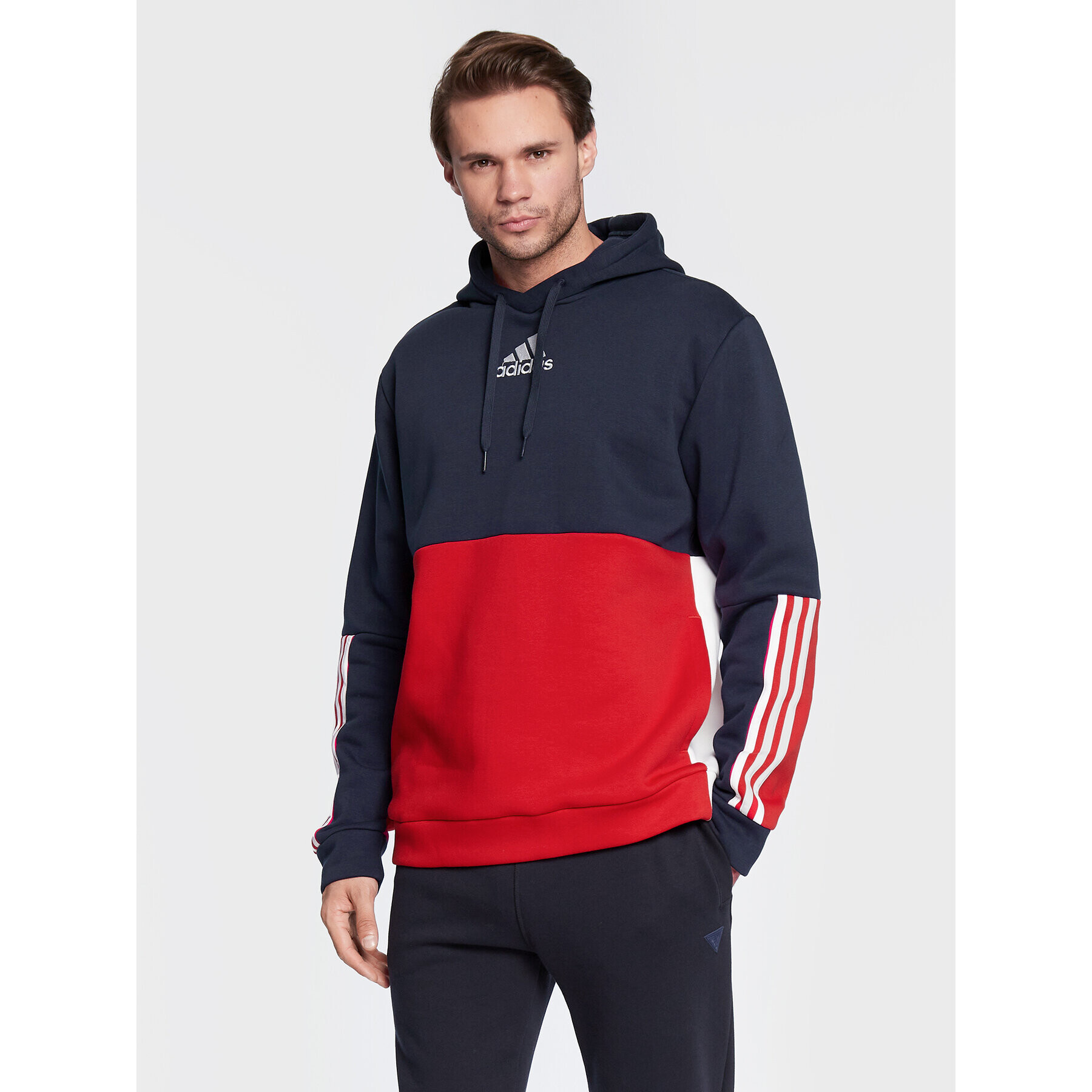 adidas Mikina Essentials Colorblock HL1983 Tmavomodrá Regular Fit - Pepit.cz