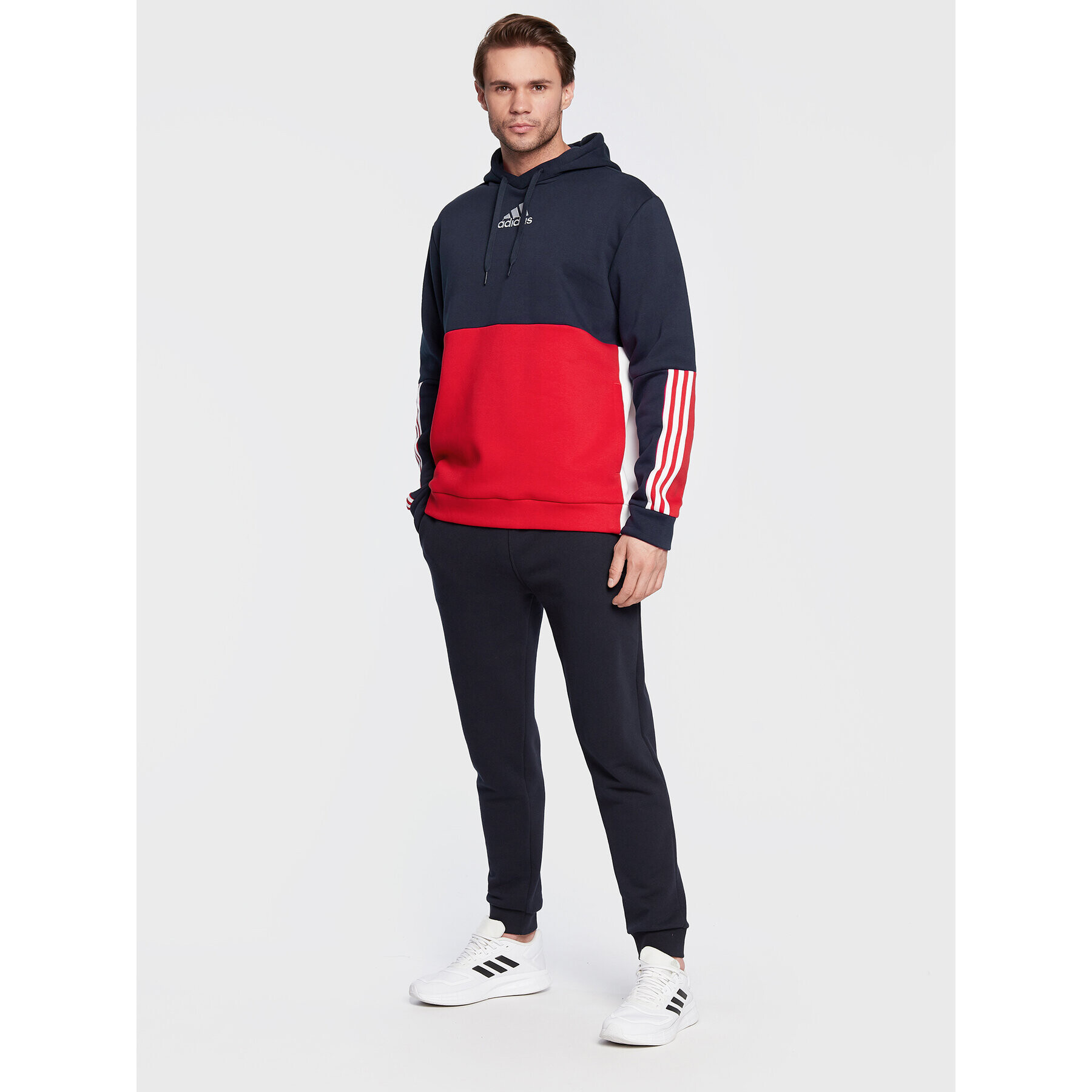 adidas Mikina Essentials Colorblock HL1983 Tmavomodrá Regular Fit - Pepit.cz