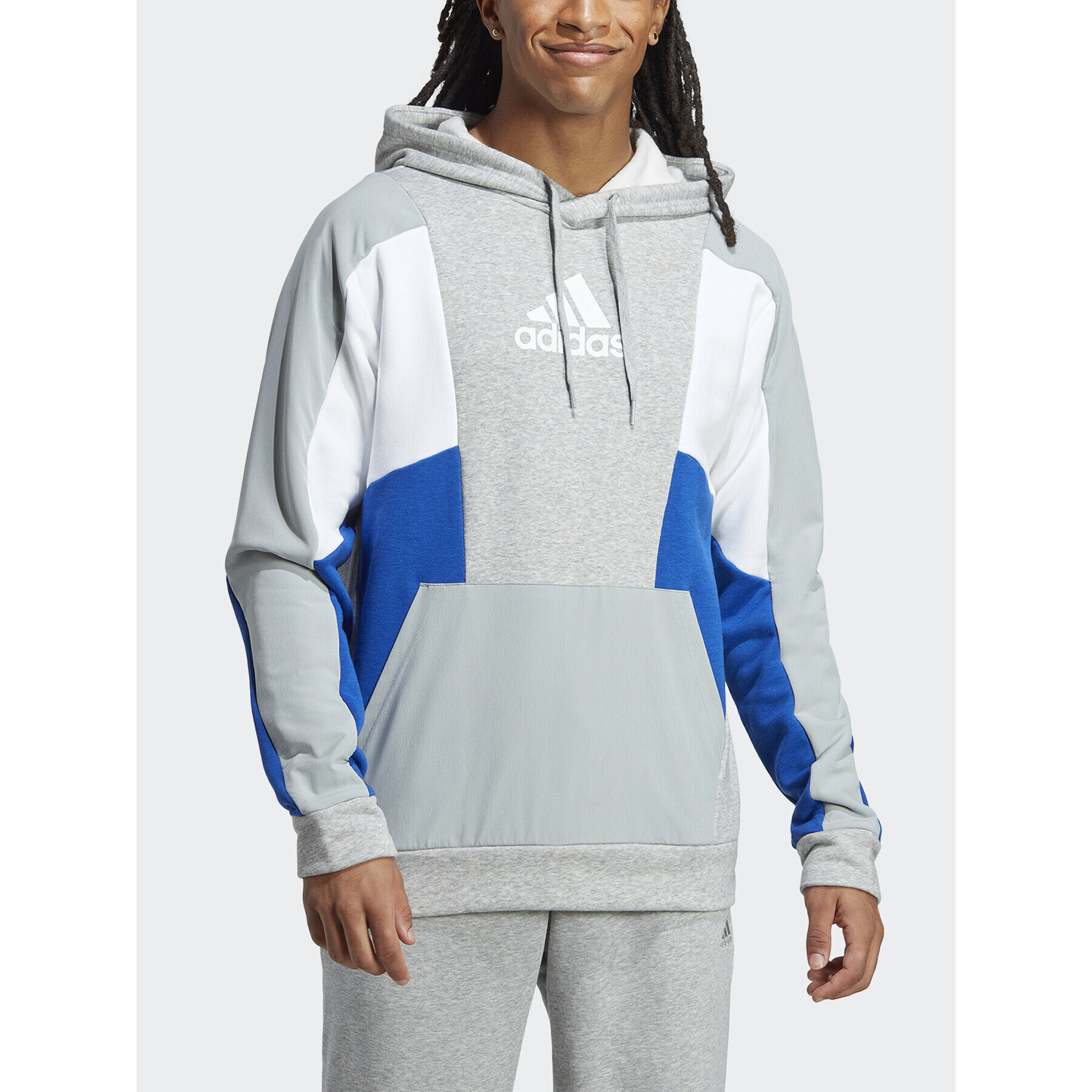 adidas Mikina Essentials Colorblock Hoodie HY5930 Šedá Regular Fit - Pepit.cz