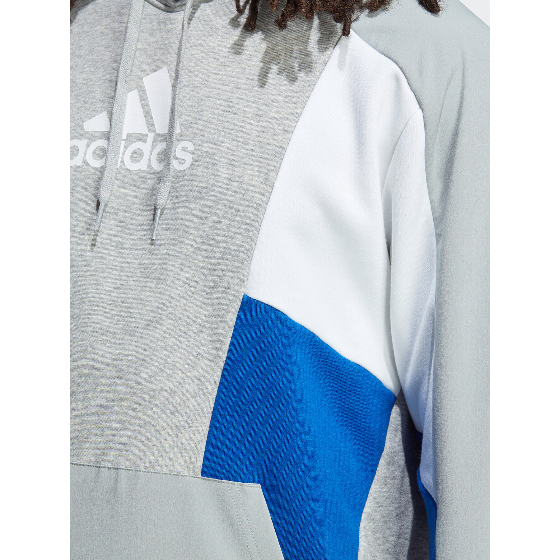 adidas Mikina Essentials Colorblock Hoodie HY5930 Šedá Regular Fit - Pepit.cz