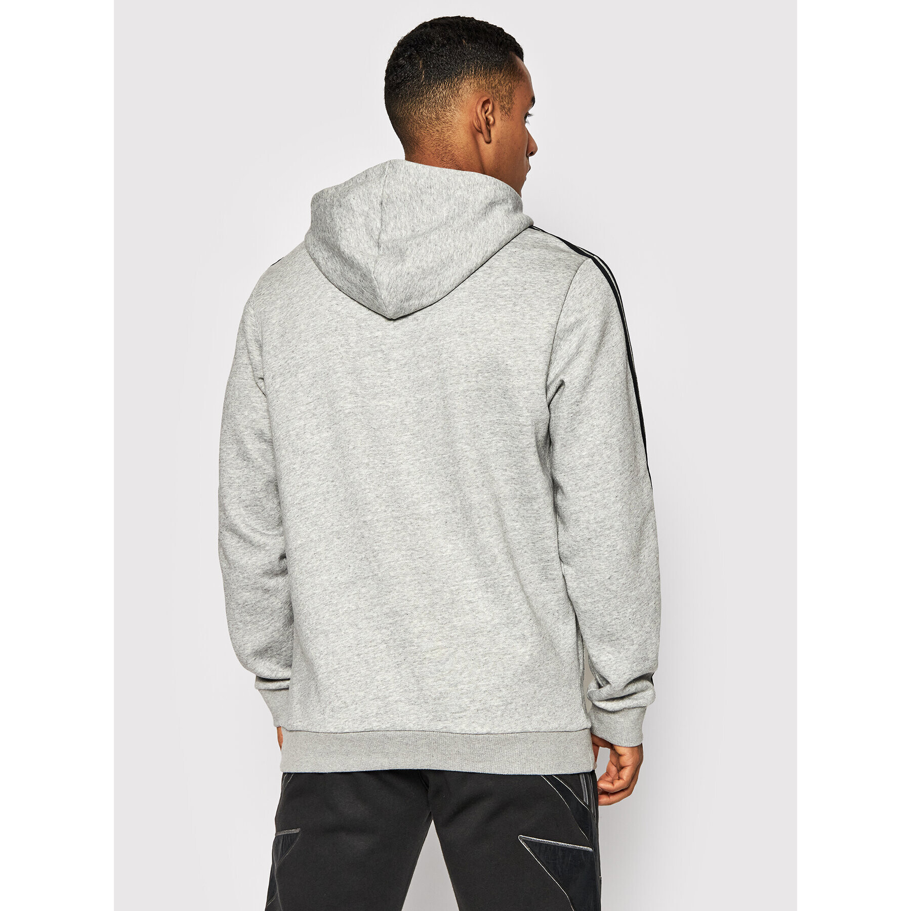 adidas Mikina Essentials Fleece 3-Stripes GK9084 Šedá Regular Fit - Pepit.cz