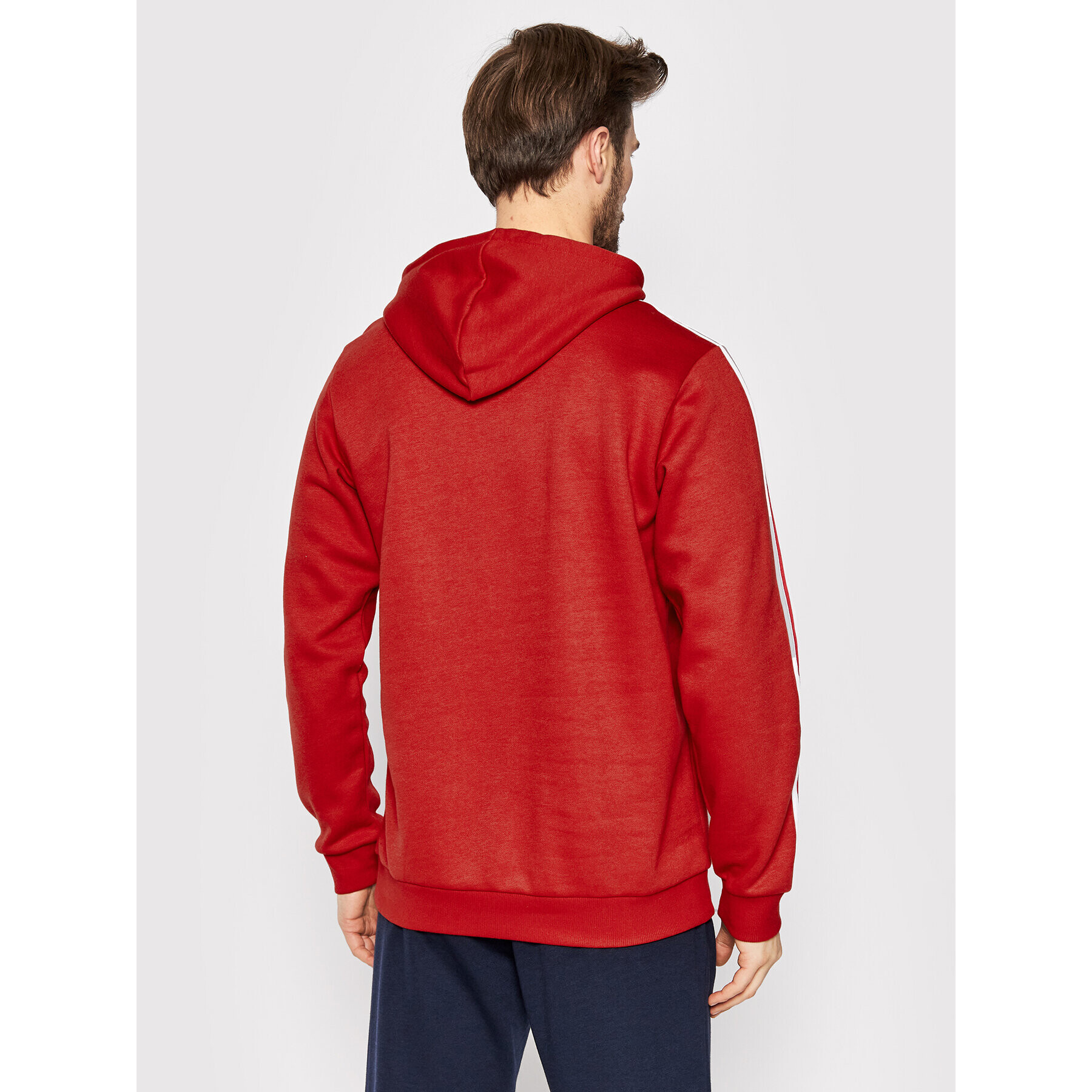 adidas Mikina Essentials Fleece 3-Stripes GU2523 Červená Regular Fit - Pepit.cz