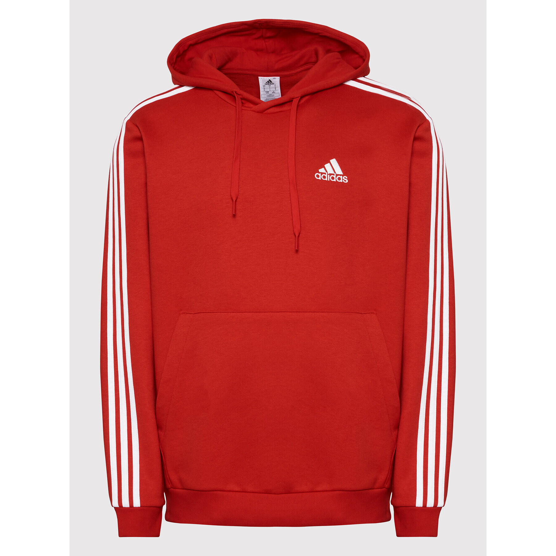 adidas Mikina Essentials Fleece 3-Stripes GU2523 Červená Regular Fit - Pepit.cz