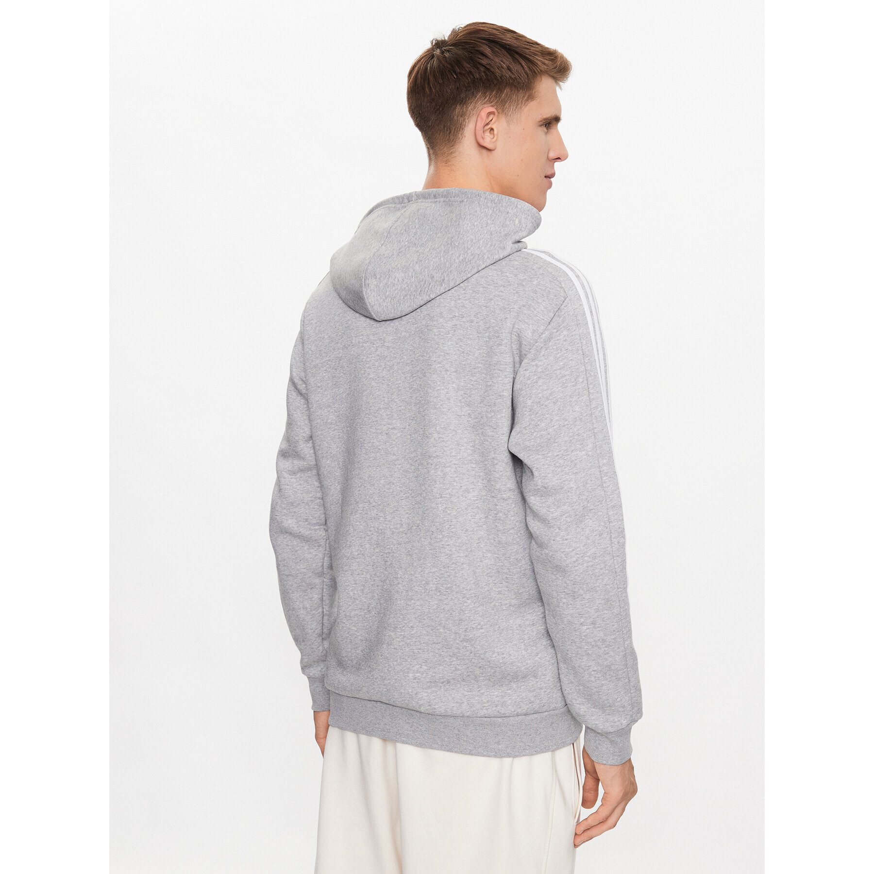 adidas Mikina Essentials Fleece 3-Stripes IJ6474 Šedá Regular Fit - Pepit.cz