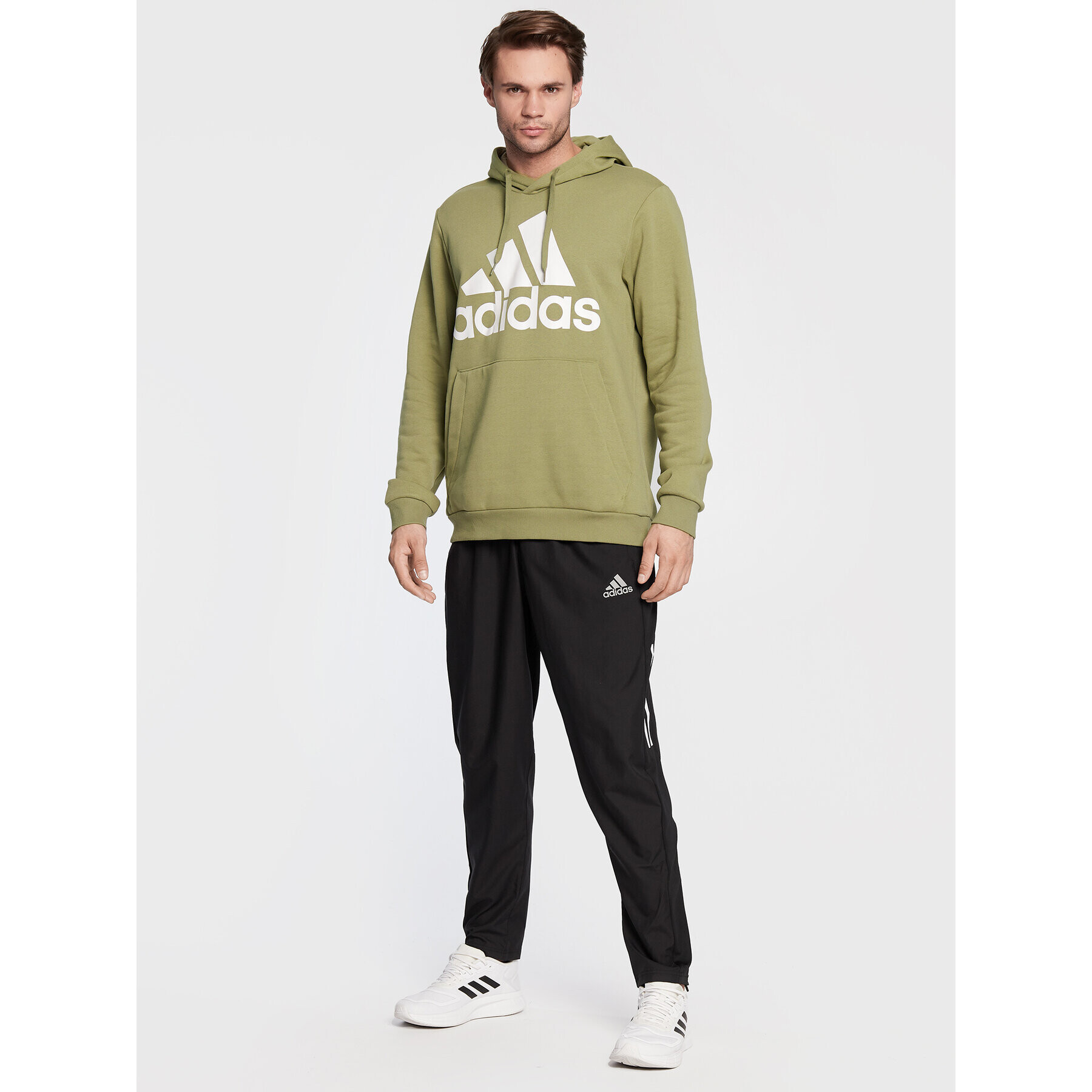 adidas Mikina Essentials Fleece Big Logo H12201 Zelená Regular Fit - Pepit.cz