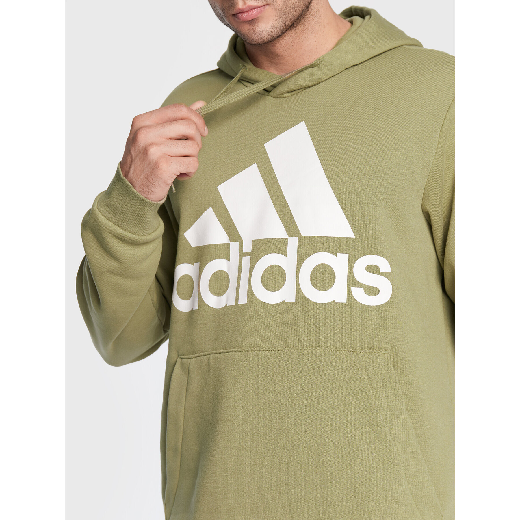 adidas Mikina Essentials Fleece Big Logo H12201 Zelená Regular Fit - Pepit.cz