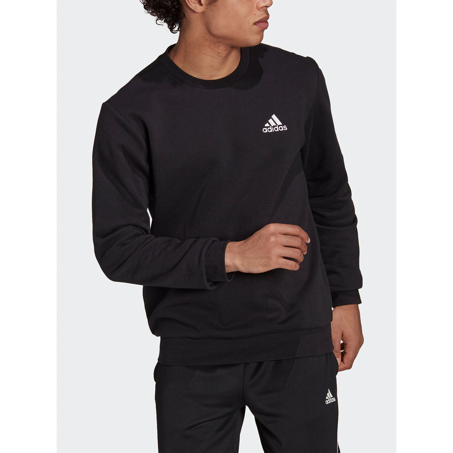 adidas Mikina Essentials Fleece Sweatshirt GV5295 Černá Regular Fit - Pepit.cz