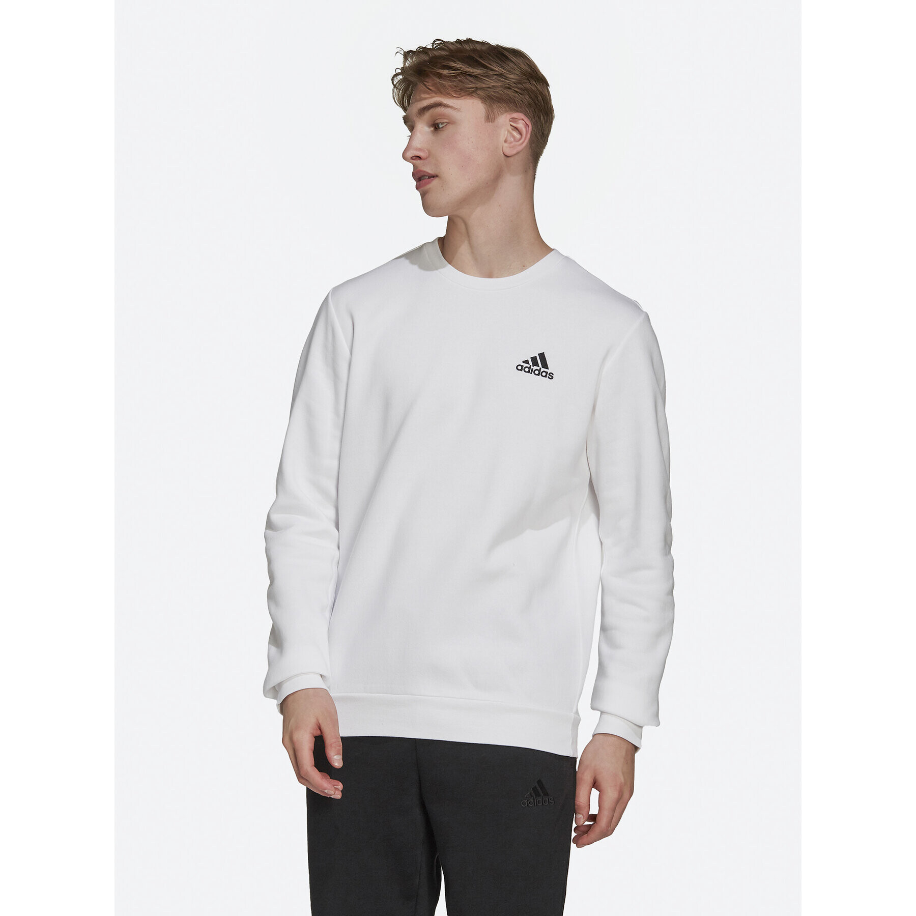 adidas Mikina Essentials Fleece Sweatshirt H12220 Bílá Regular Fit - Pepit.cz