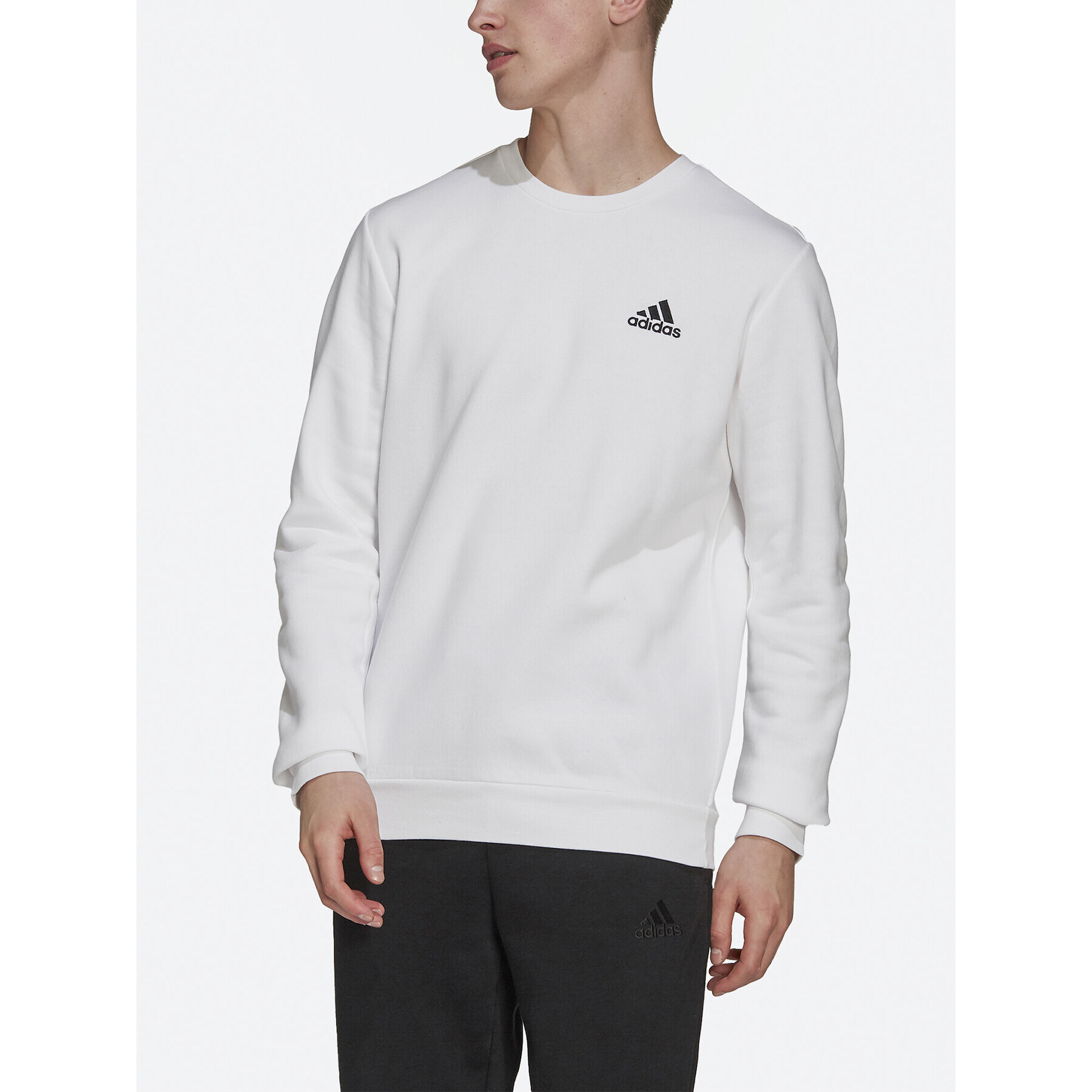 adidas Mikina Essentials Fleece Sweatshirt H12220 Bílá Regular Fit - Pepit.cz