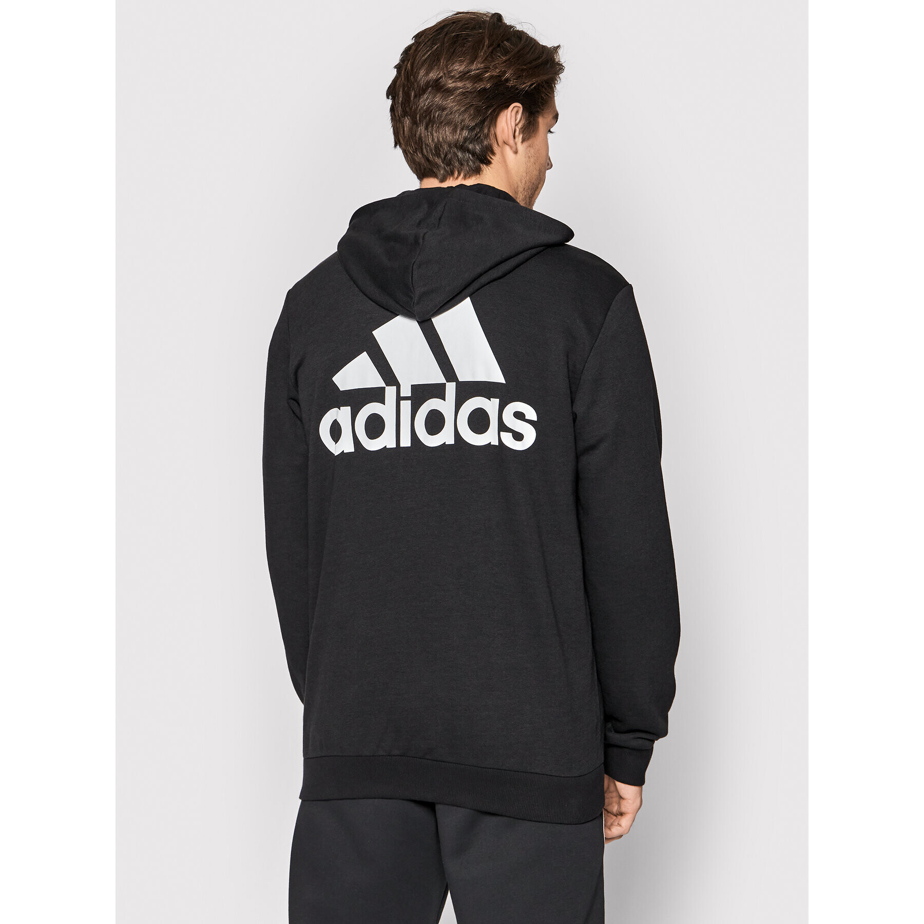 adidas Mikina Essentials French Terry Big Logo GK9044 Černá Regular Fit - Pepit.cz