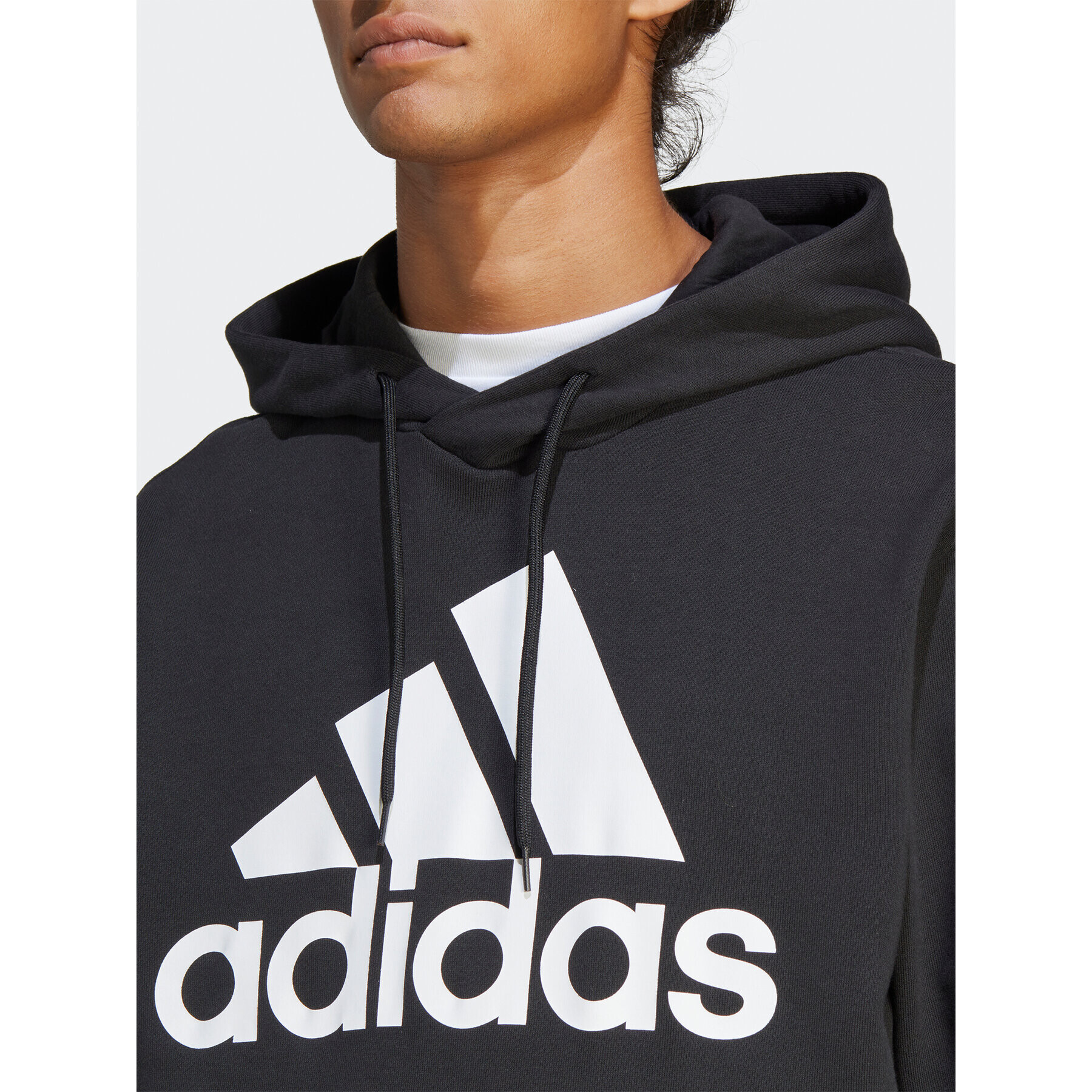 adidas Mikina Essentials French Terry Big Logo Hoodie IC9363 Černá Regular Fit - Pepit.cz