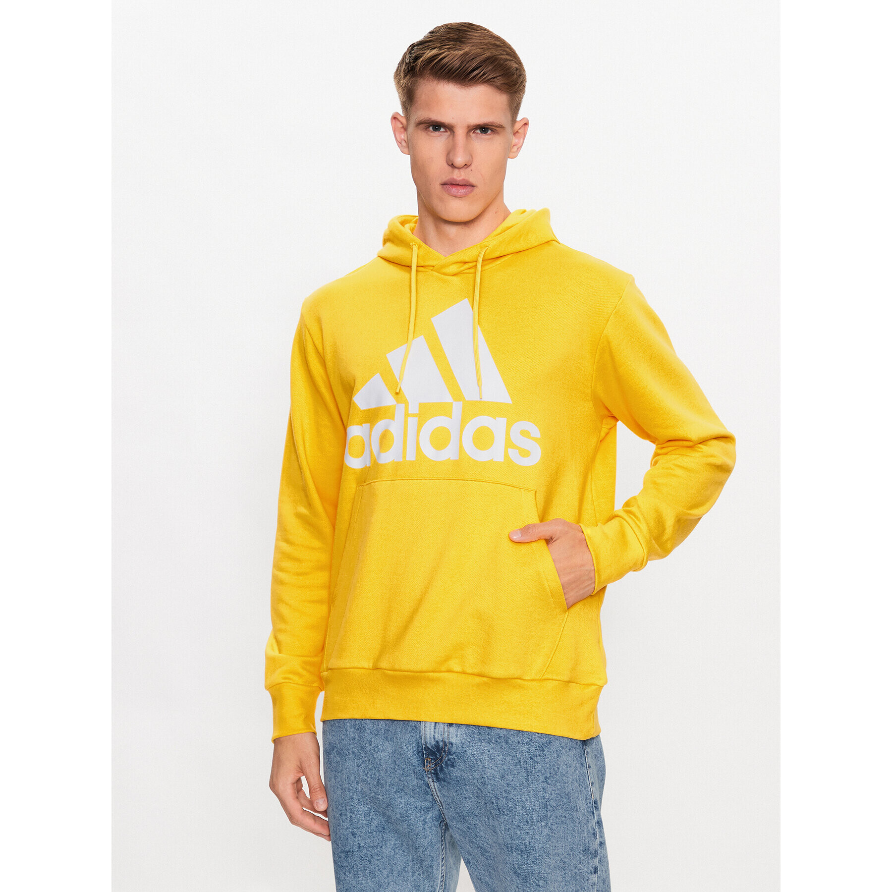 adidas Mikina Essentials French Terry Big Logo Hoodie IC9834 Žlutá Regular Fit - Pepit.cz