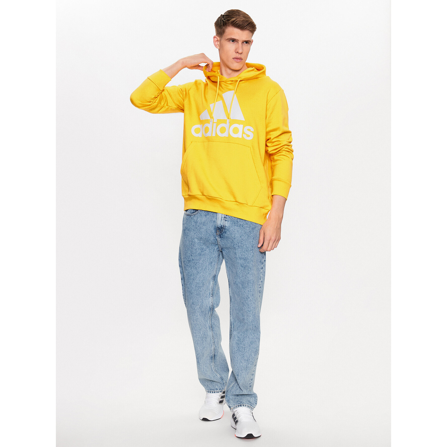 adidas Mikina Essentials French Terry Big Logo Hoodie IC9834 Žlutá Regular Fit - Pepit.cz