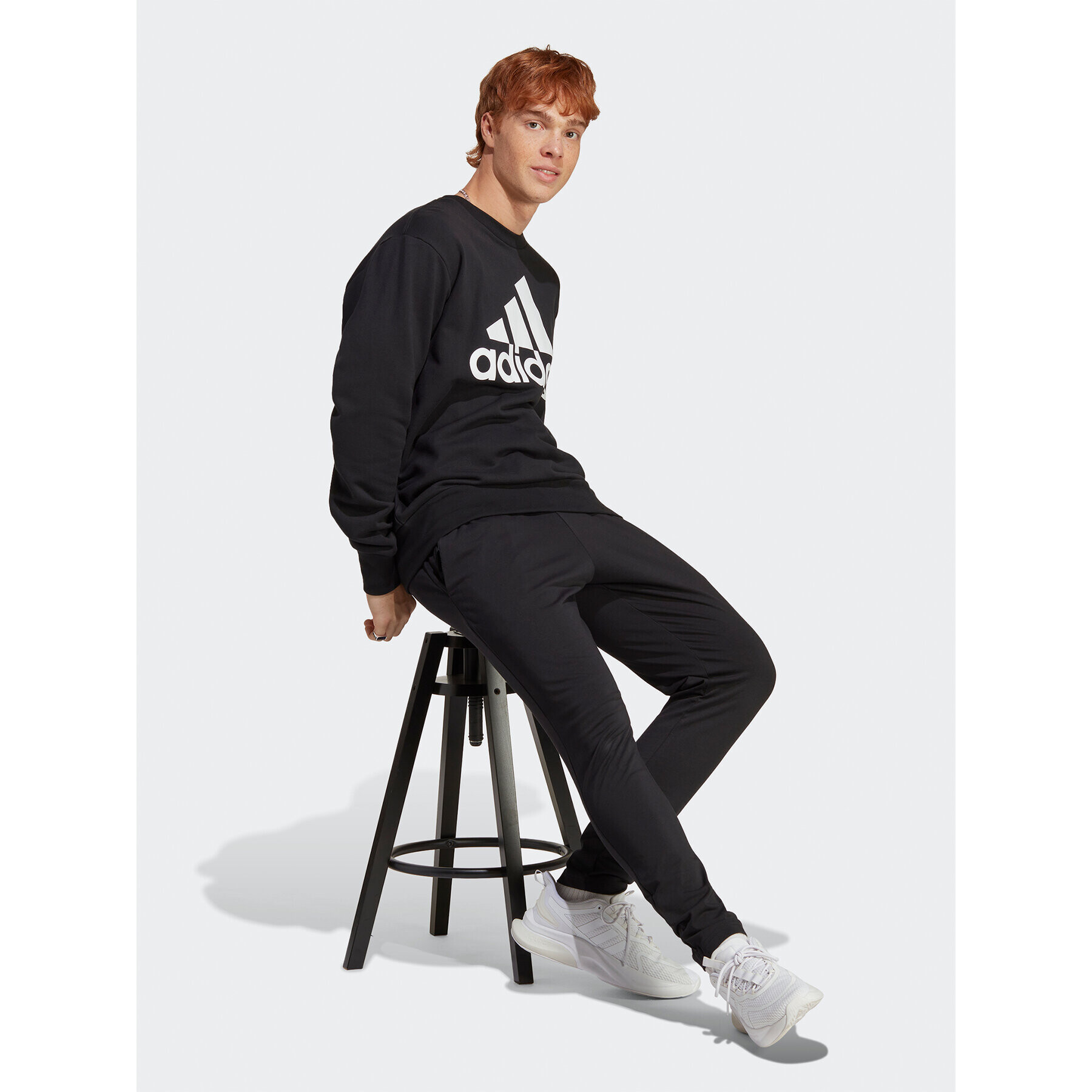 adidas Mikina Essentials French Terry Big Logo Sweatshirt IC9324 Černá Regular Fit - Pepit.cz