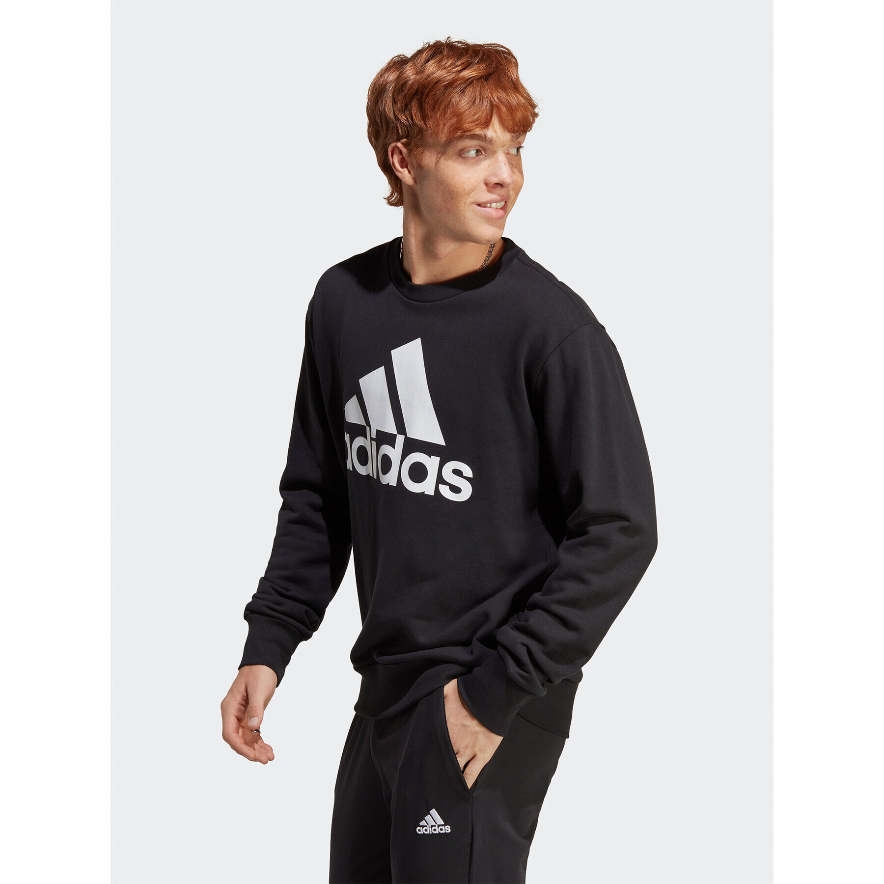 adidas Mikina Essentials French Terry Big Logo Sweatshirt IC9324 Černá Regular Fit - Pepit.cz