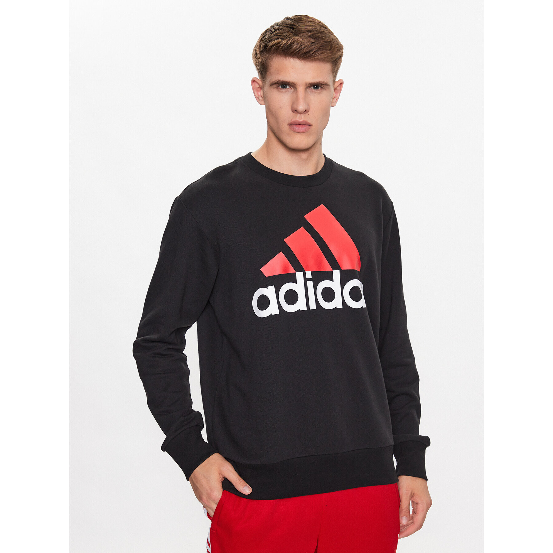 adidas Mikina Essentials French Terry Big Logo Sweatshirt IJ8583 Černá Regular Fit - Pepit.cz