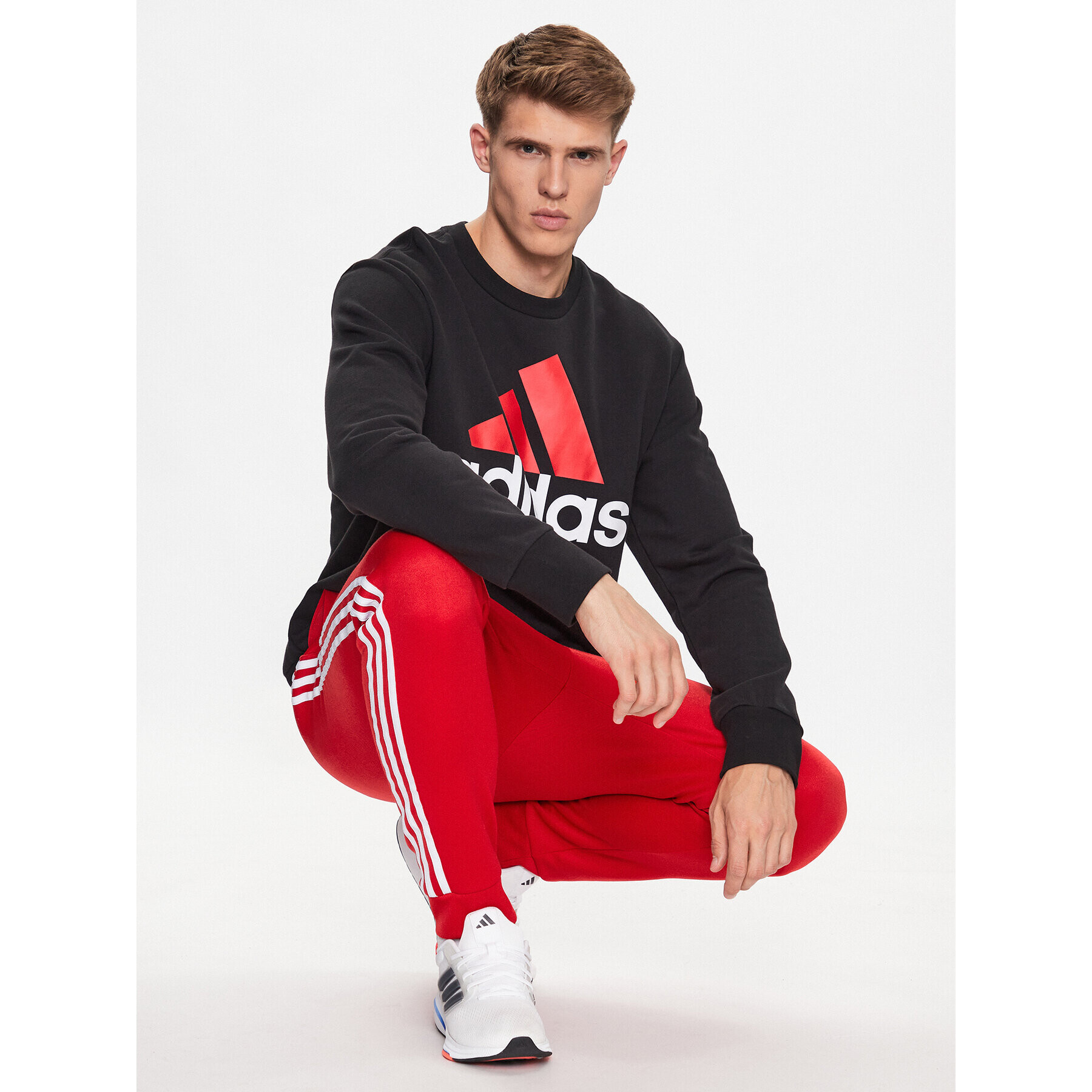 adidas Mikina Essentials French Terry Big Logo Sweatshirt IJ8583 Černá Regular Fit - Pepit.cz