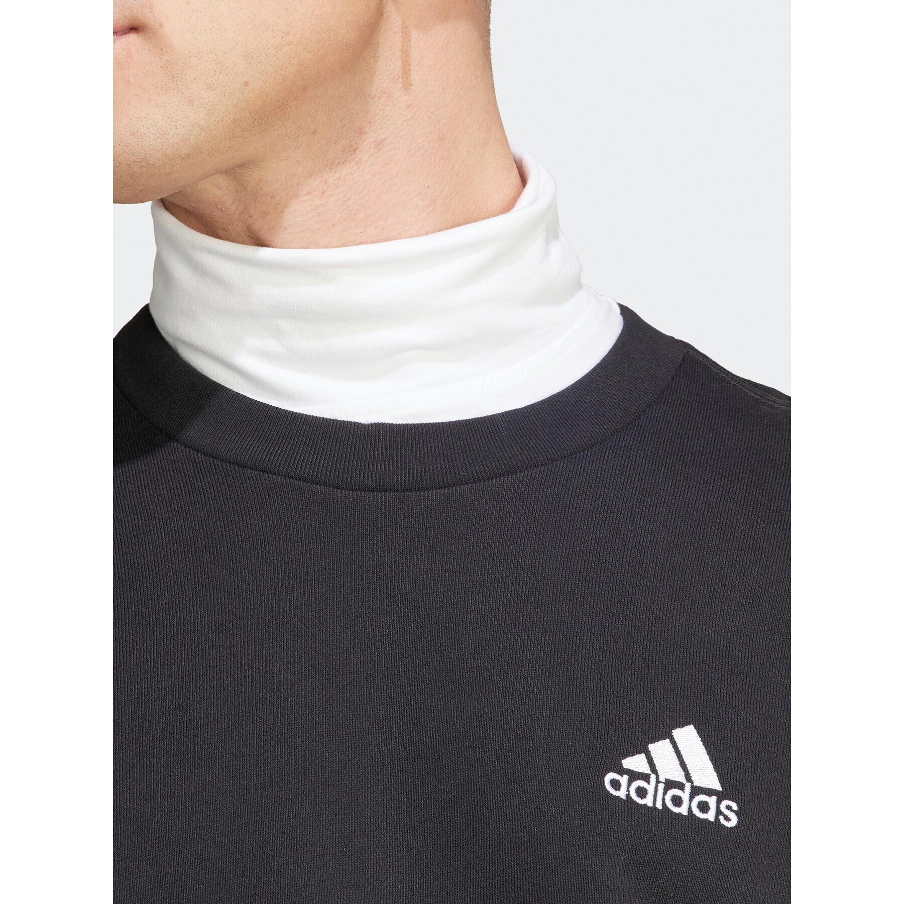 adidas Mikina Essentials French Terry Embroidered Small Logo Sweatshirt IC9329 Černá Regular Fit - Pepit.cz