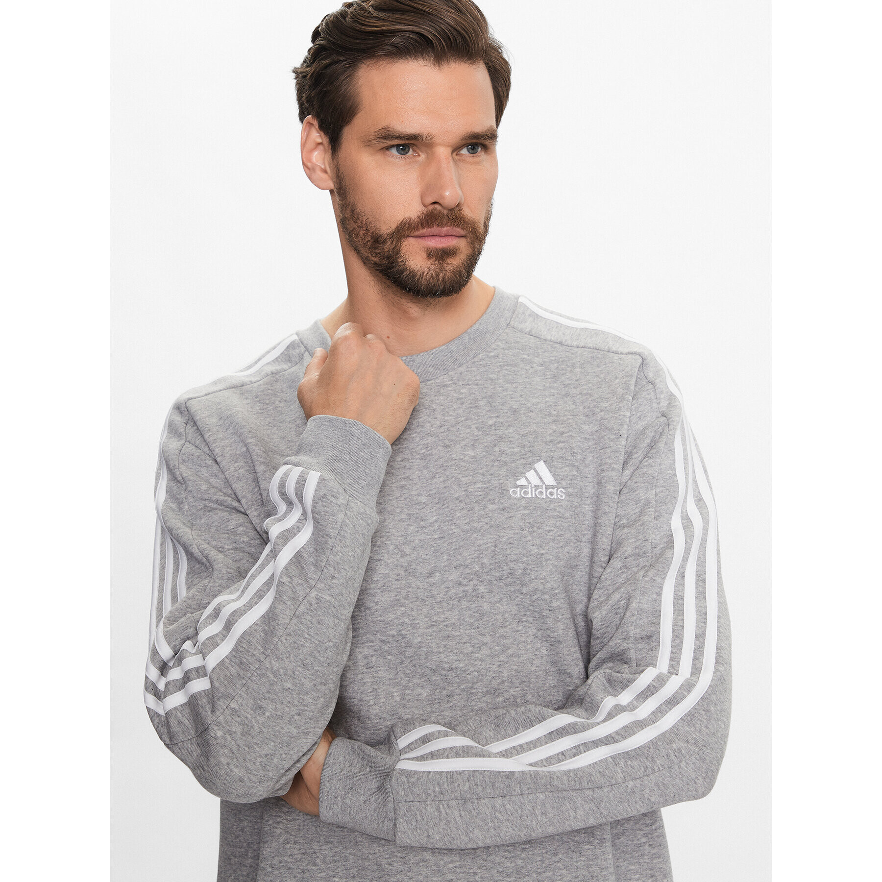 adidas Mikina Essentials IJ6470 Šedá Regular Fit - Pepit.cz