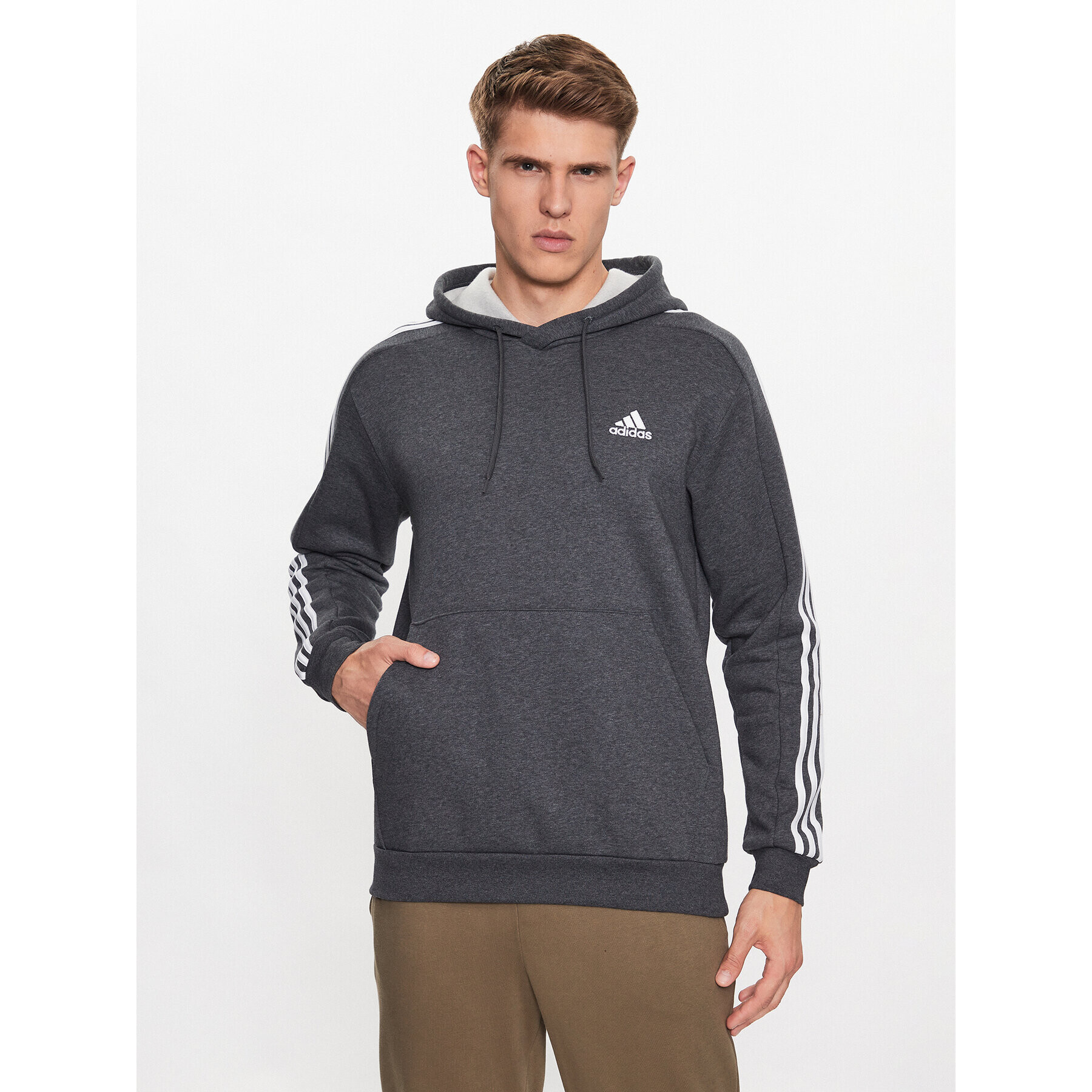 adidas Mikina Essentials IJ6475 Šedá Regular Fit - Pepit.cz