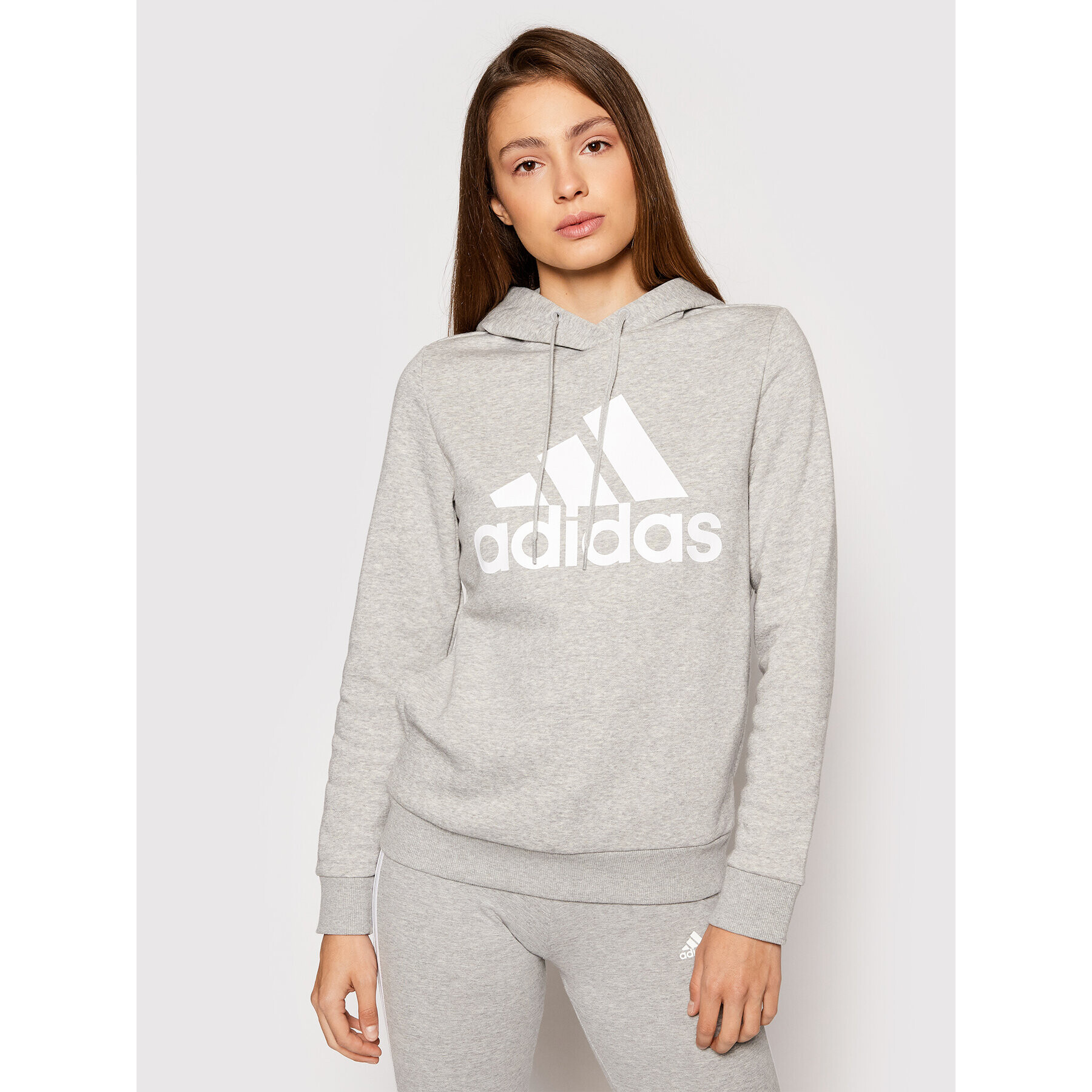 adidas Mikina Essentials Logo GL0719 Šedá Standard Fit - Pepit.cz