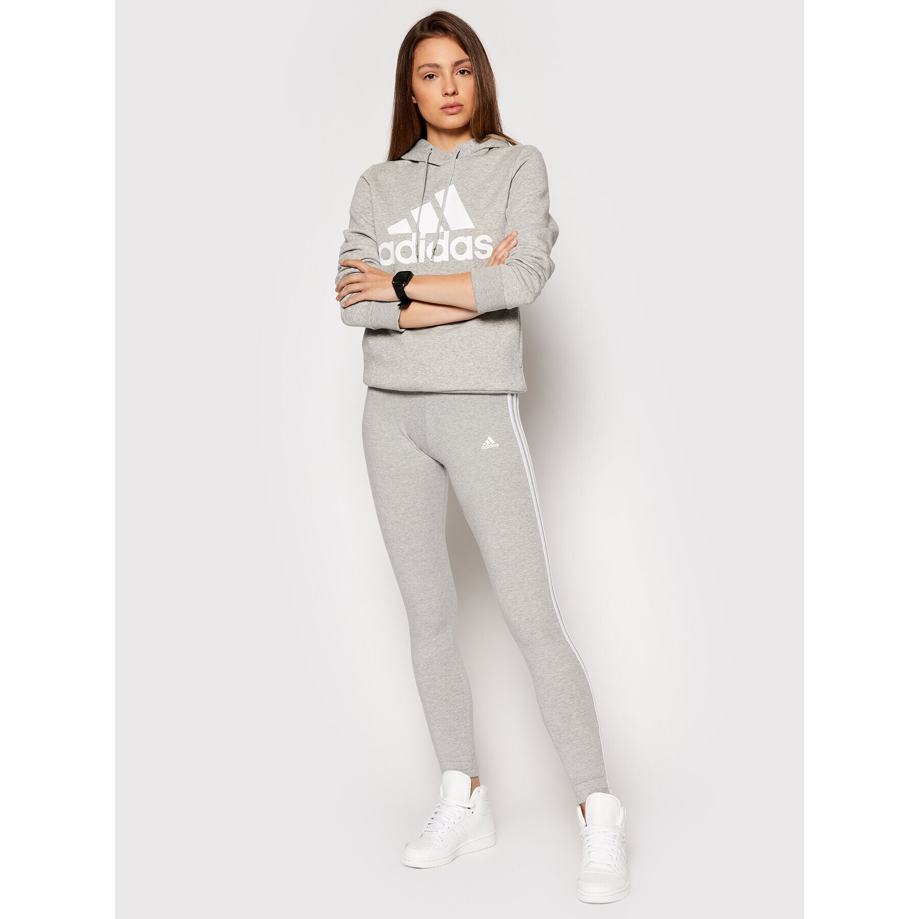 adidas Mikina Essentials Logo GL0719 Šedá Standard Fit - Pepit.cz