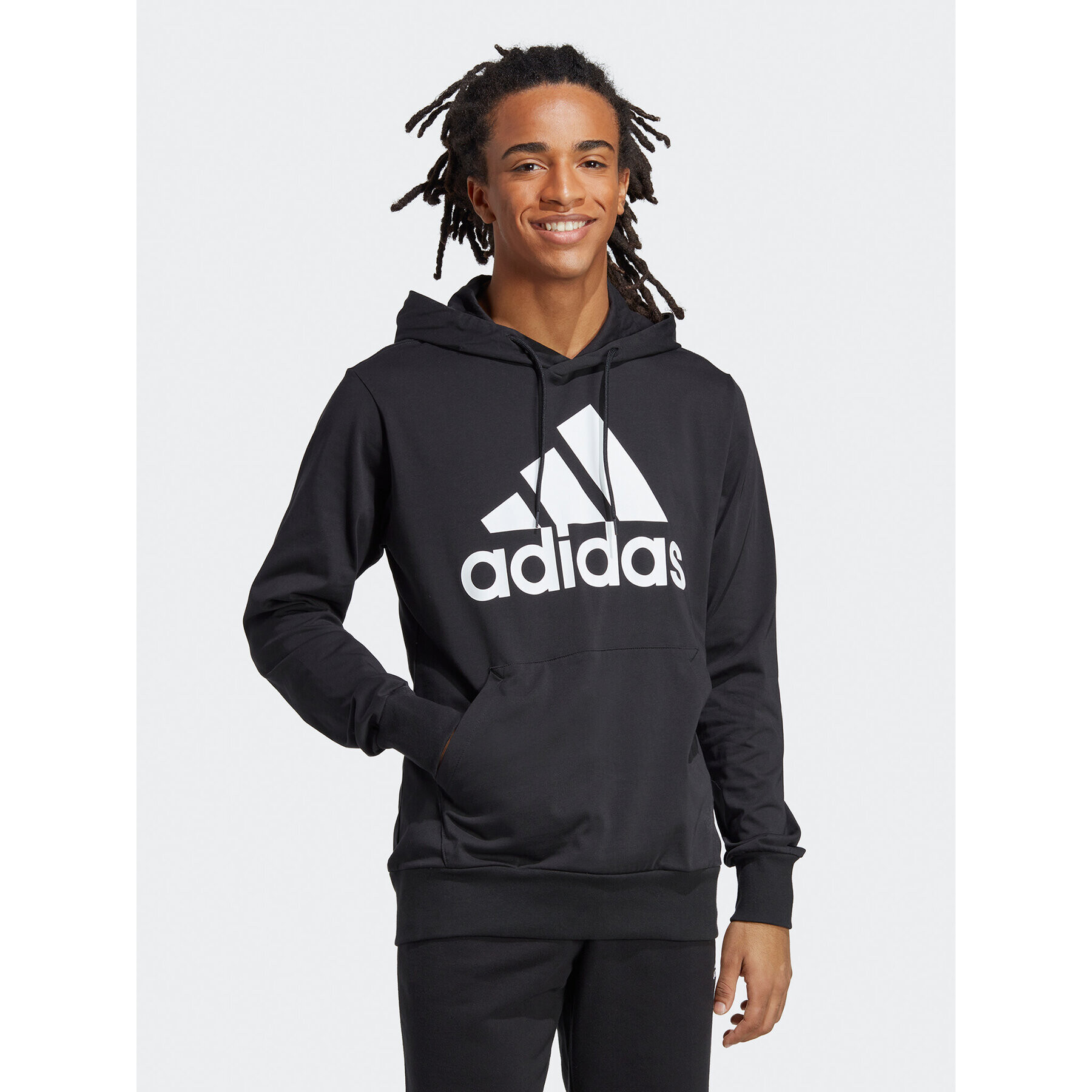 adidas Mikina Essentials Logo Hoodie IC0440 Černá Regular Fit - Pepit.cz