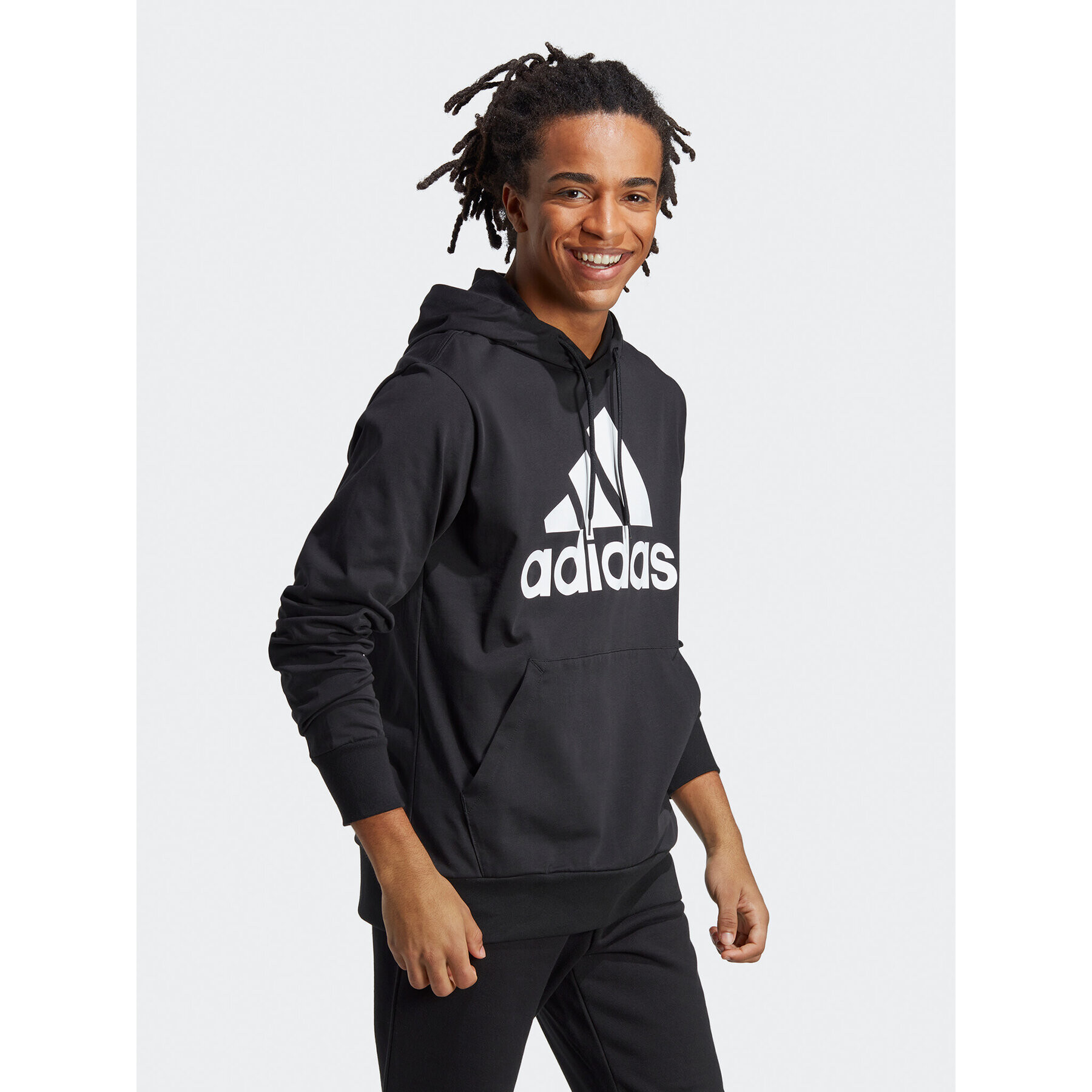 adidas Mikina Essentials Logo Hoodie IC0440 Černá Regular Fit - Pepit.cz