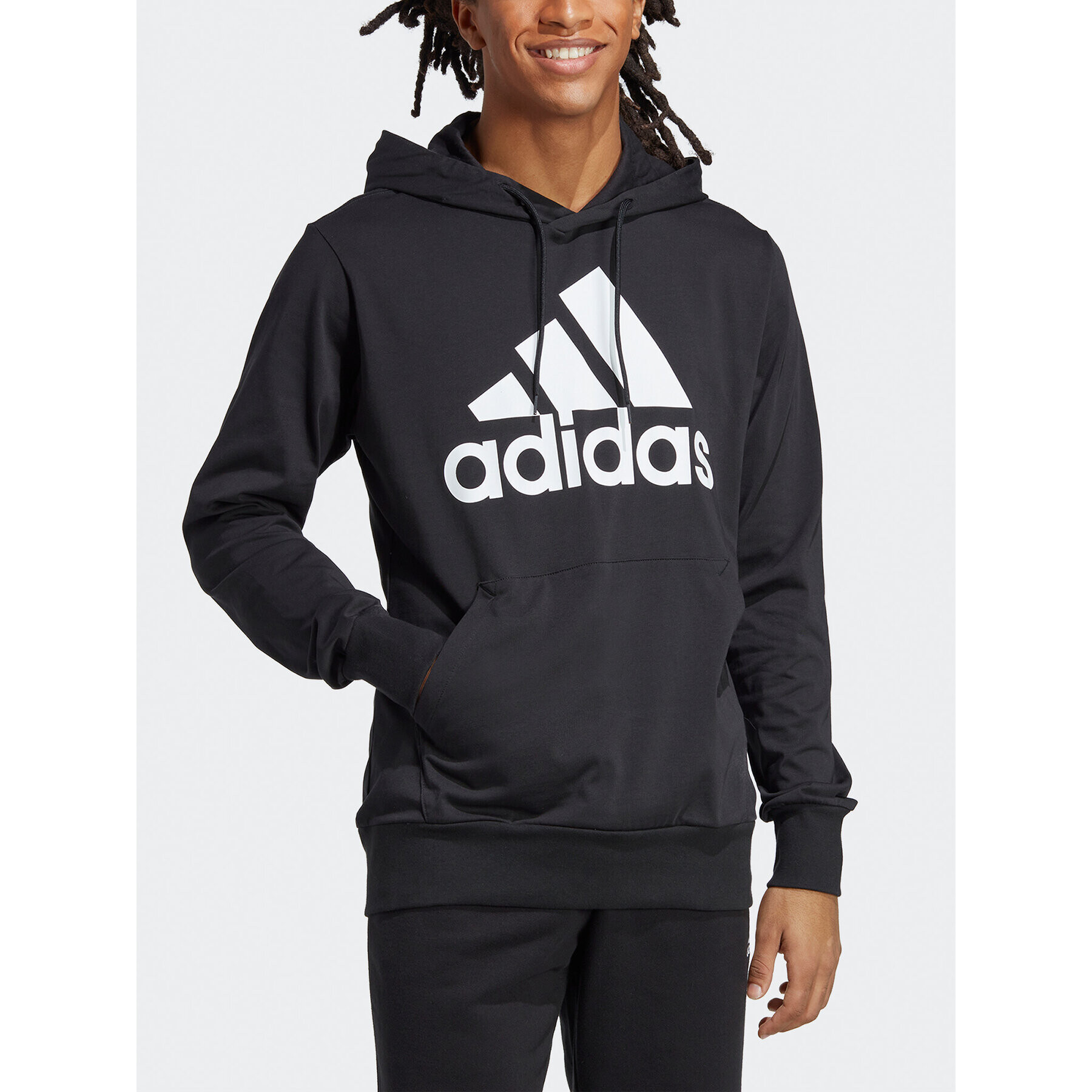 adidas Mikina Essentials Logo Hoodie IC0440 Černá Regular Fit - Pepit.cz