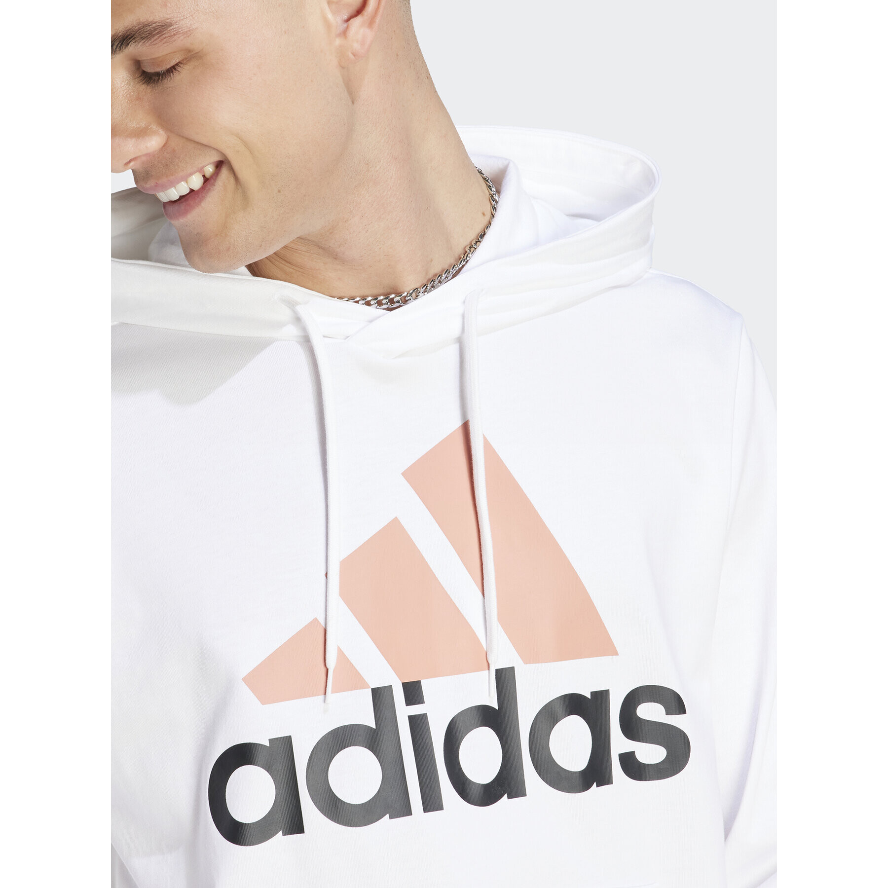 adidas Mikina Essentials Logo IJ8573 Bílá Regular Fit - Pepit.cz