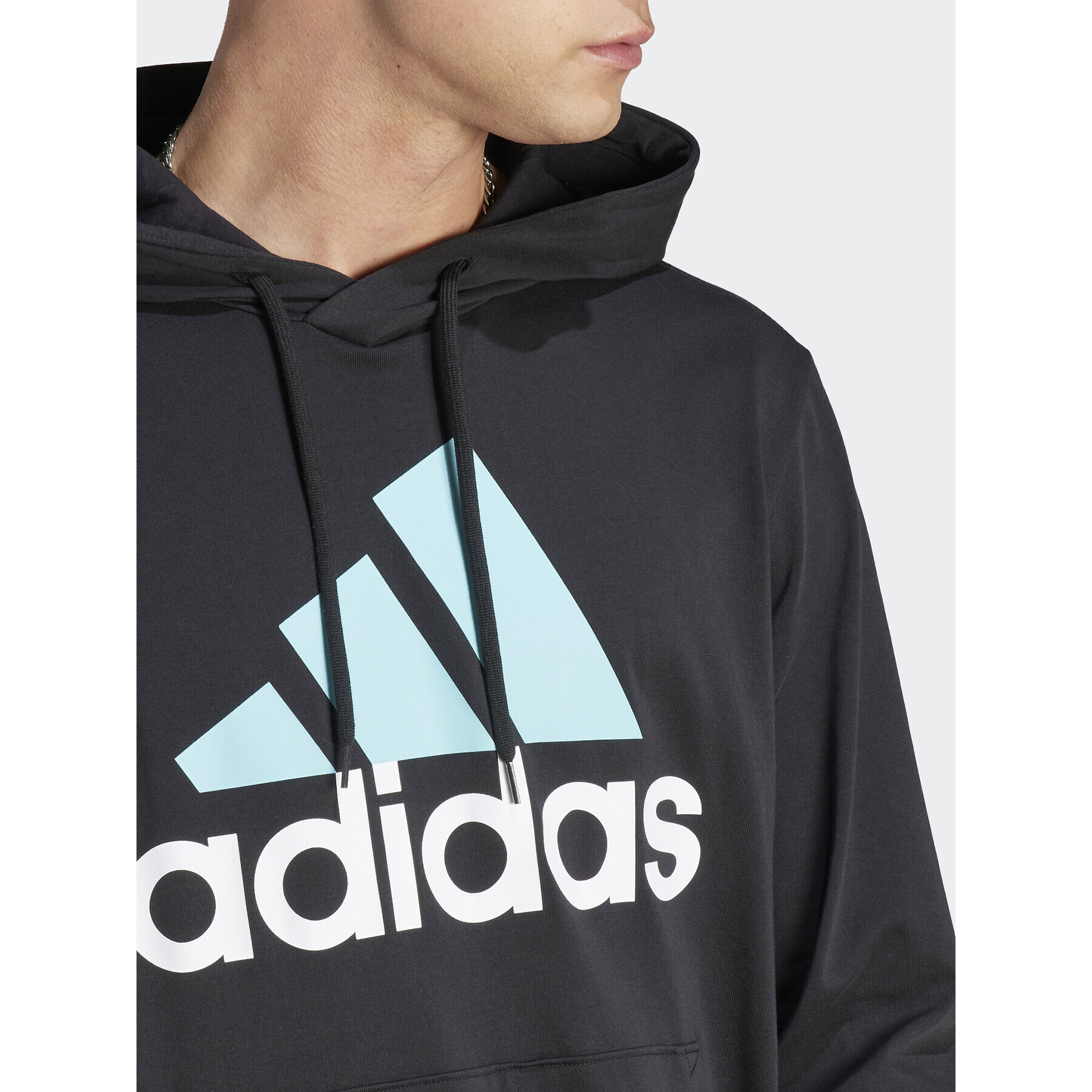 adidas Mikina Essentials Logo Hoodie IJ8574 Černá Regular Fit - Pepit.cz