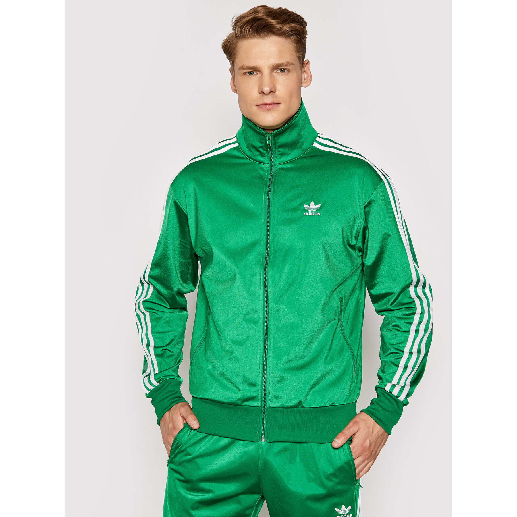 adidas Mikina Fbird TT GN3512 Zelená Regular Fit - Pepit.cz