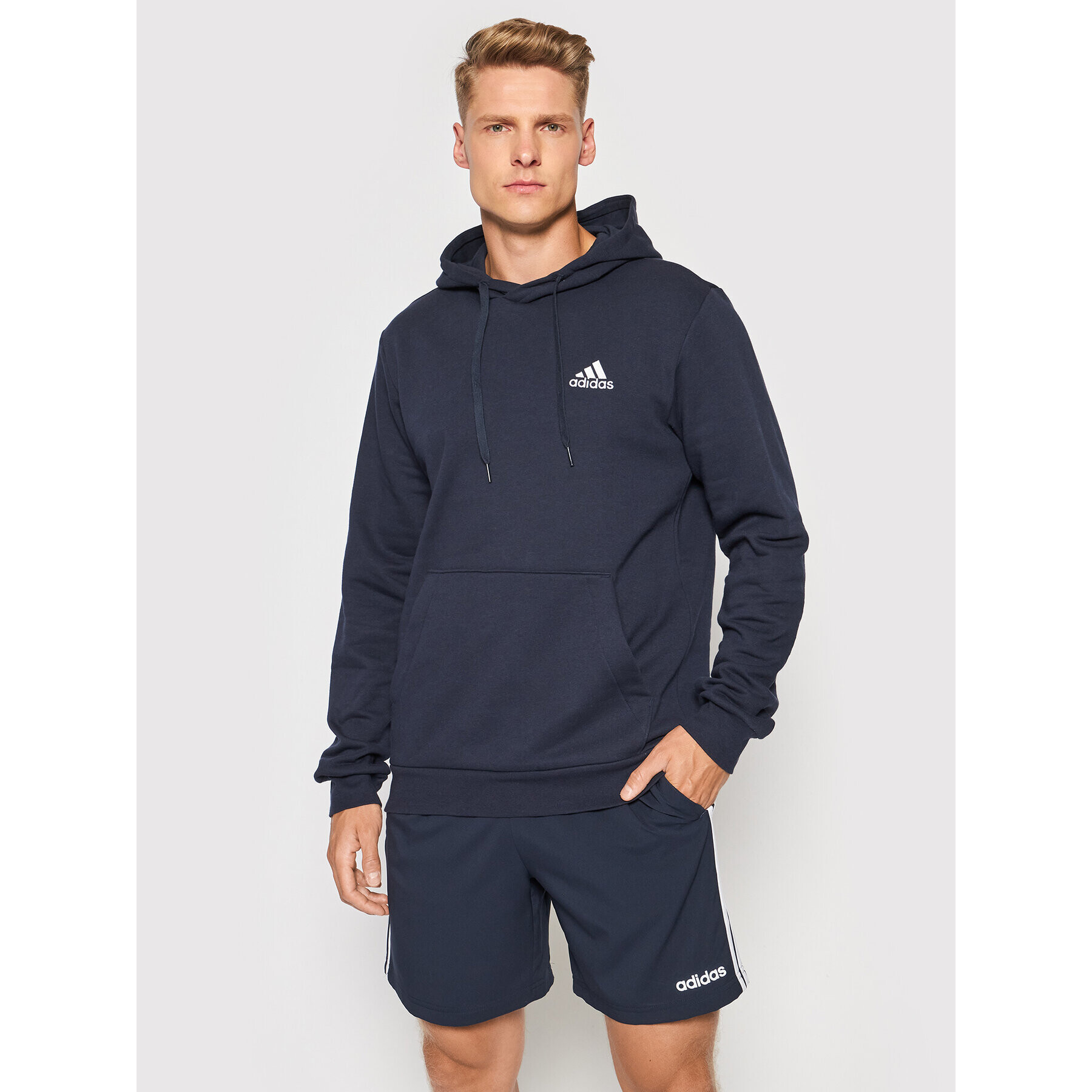 adidas Mikina FeelCozy Hoodie H12216 Tmavomodrá Regular Fit - Pepit.cz