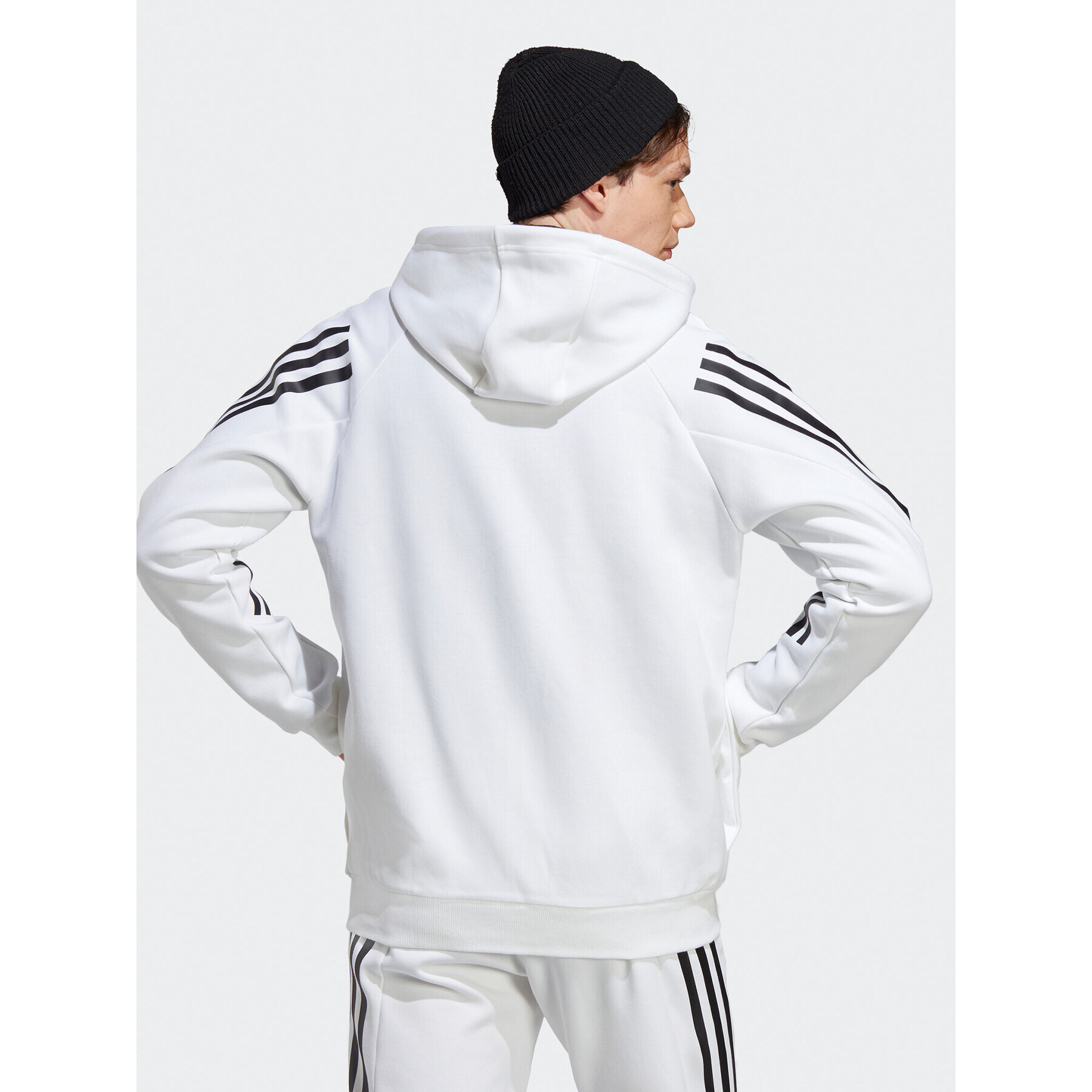 adidas Mikina Future Icons 3-Stripes Full-Zip Hoodie IC8258 Bílá Regular Fit - Pepit.cz