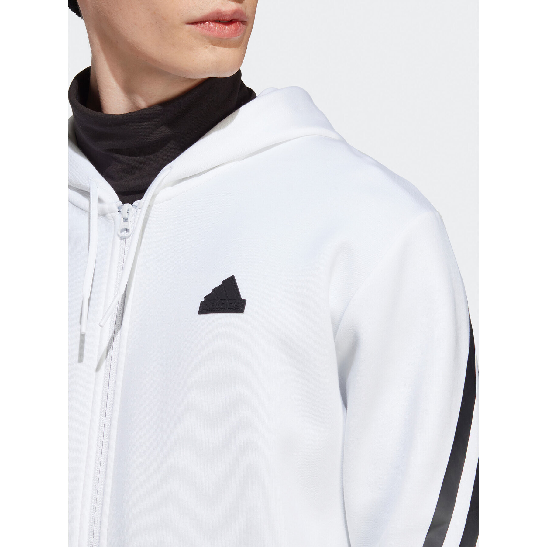 adidas Mikina Future Icons 3-Stripes Full-Zip Hoodie IC8258 Bílá Regular Fit - Pepit.cz